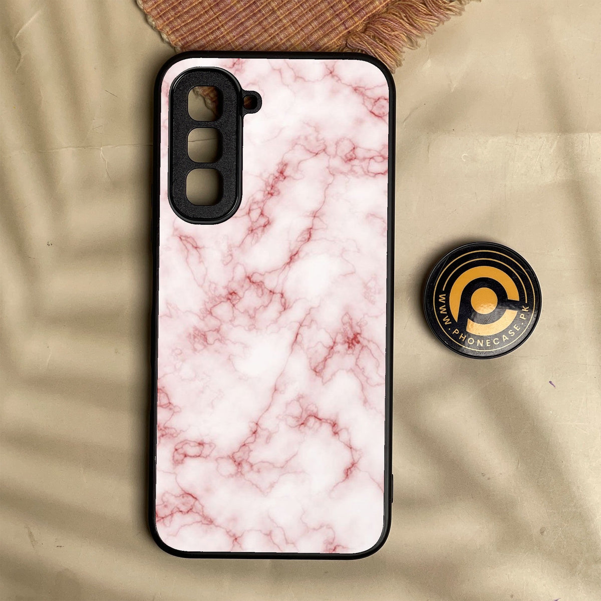 Infinix Hot 70 - Pink Design 4 - Premium Metal Printed Soft Bumper Shock Proof Case