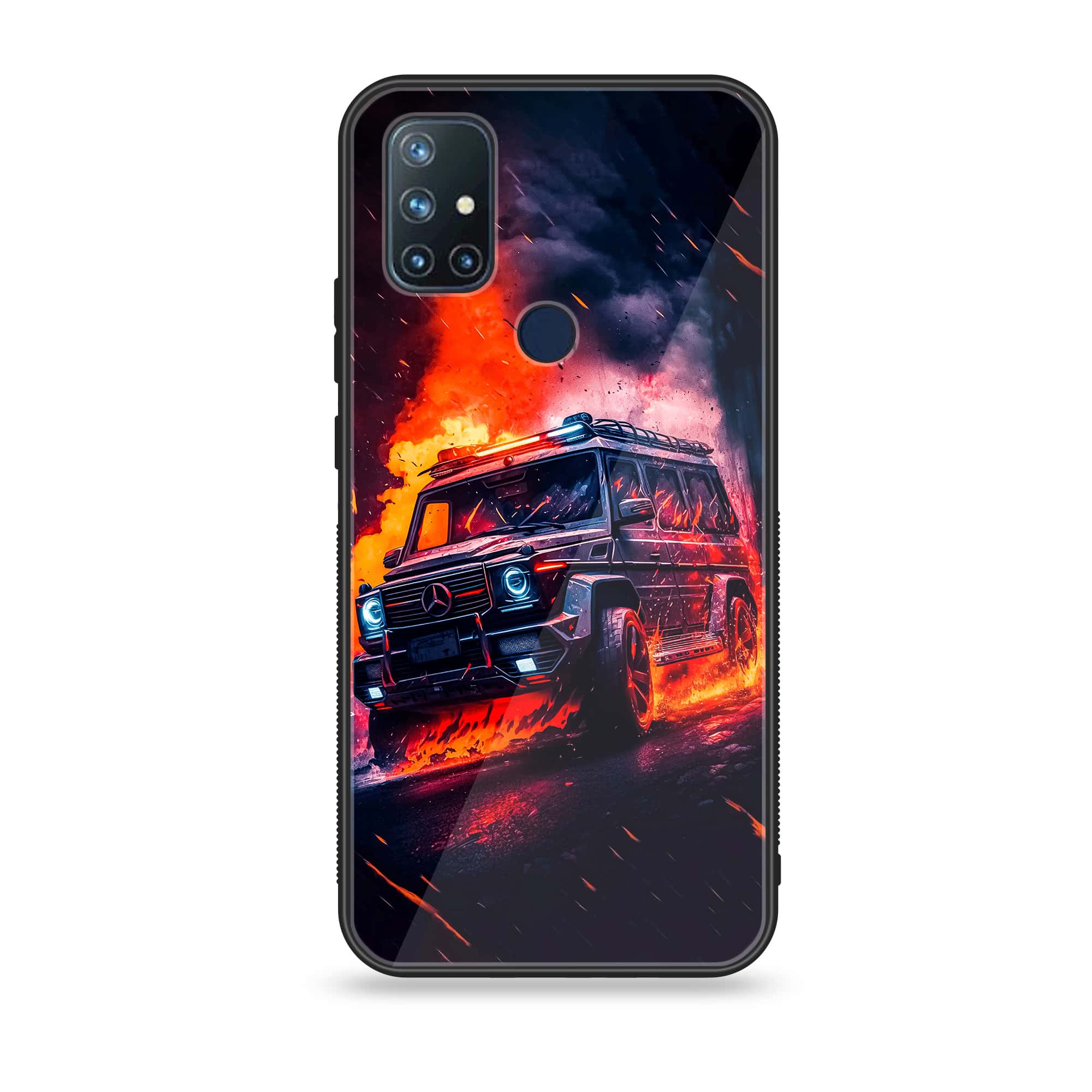 OnePlus Nord N10-Racing Series - Premium Printed Glass soft Bumper shock Proof Case