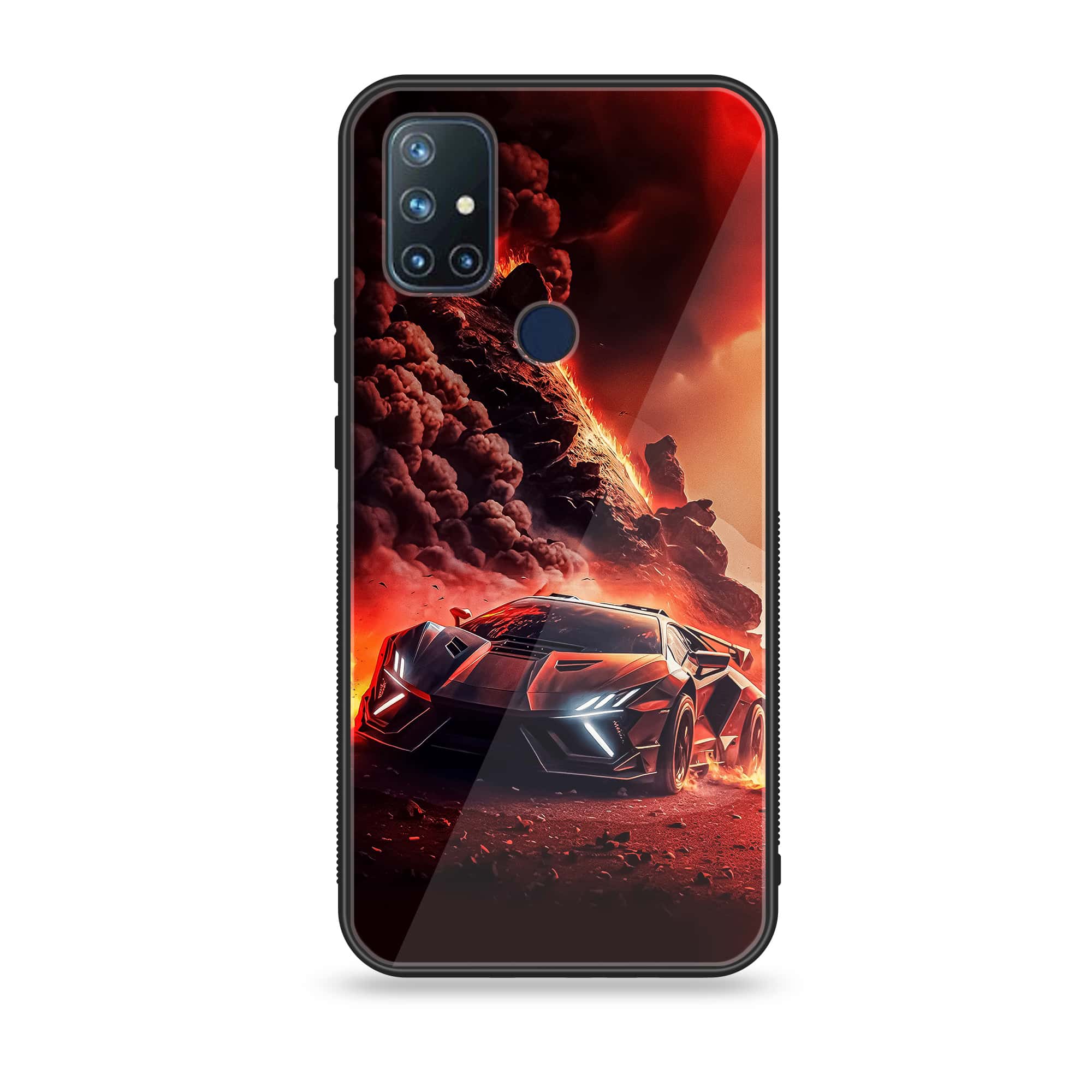 OnePlus Nord N10-Racing Series - Premium Printed Glass soft Bumper shock Proof Case