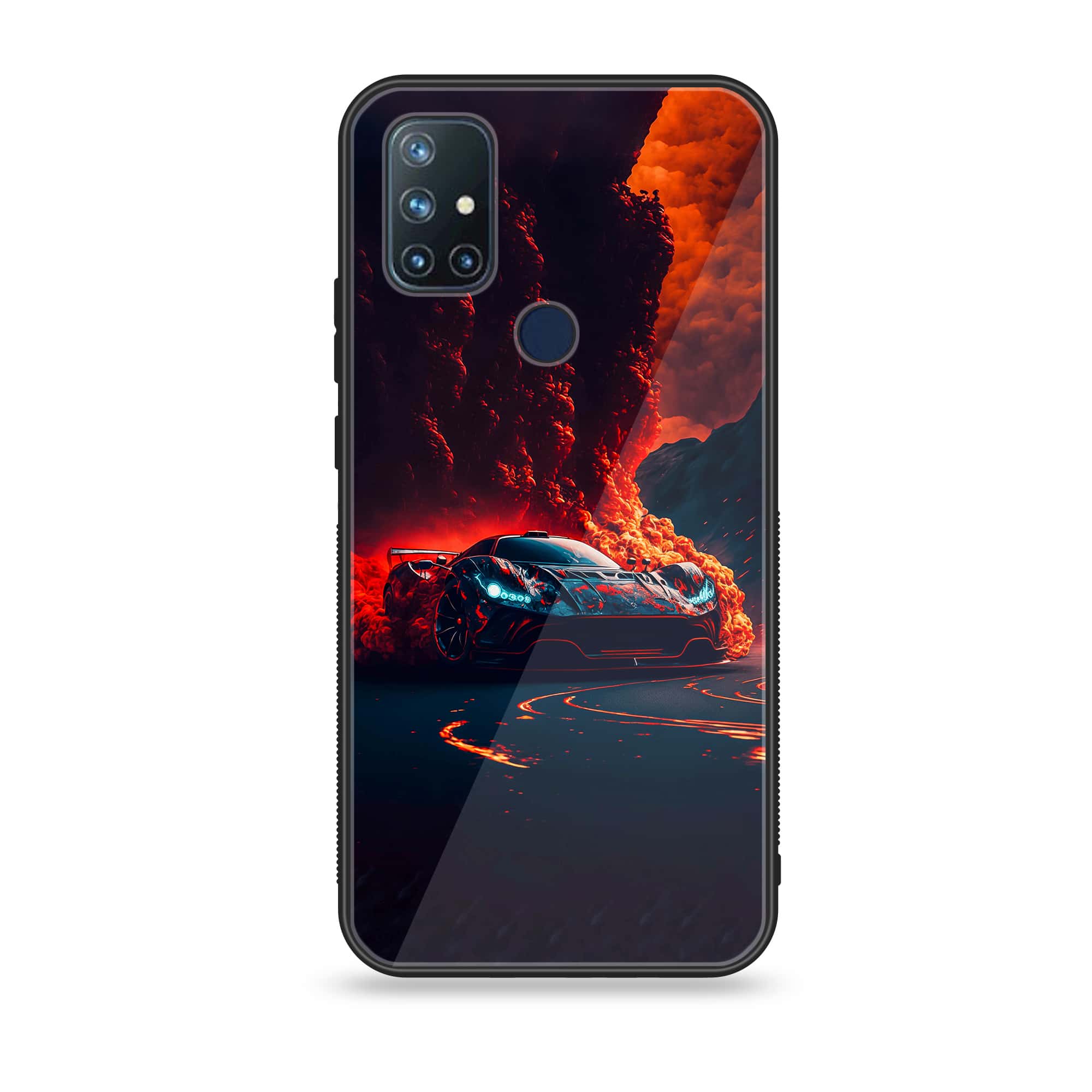 OnePlus Nord N10-Racing Series - Premium Printed Glass soft Bumper shock Proof Case