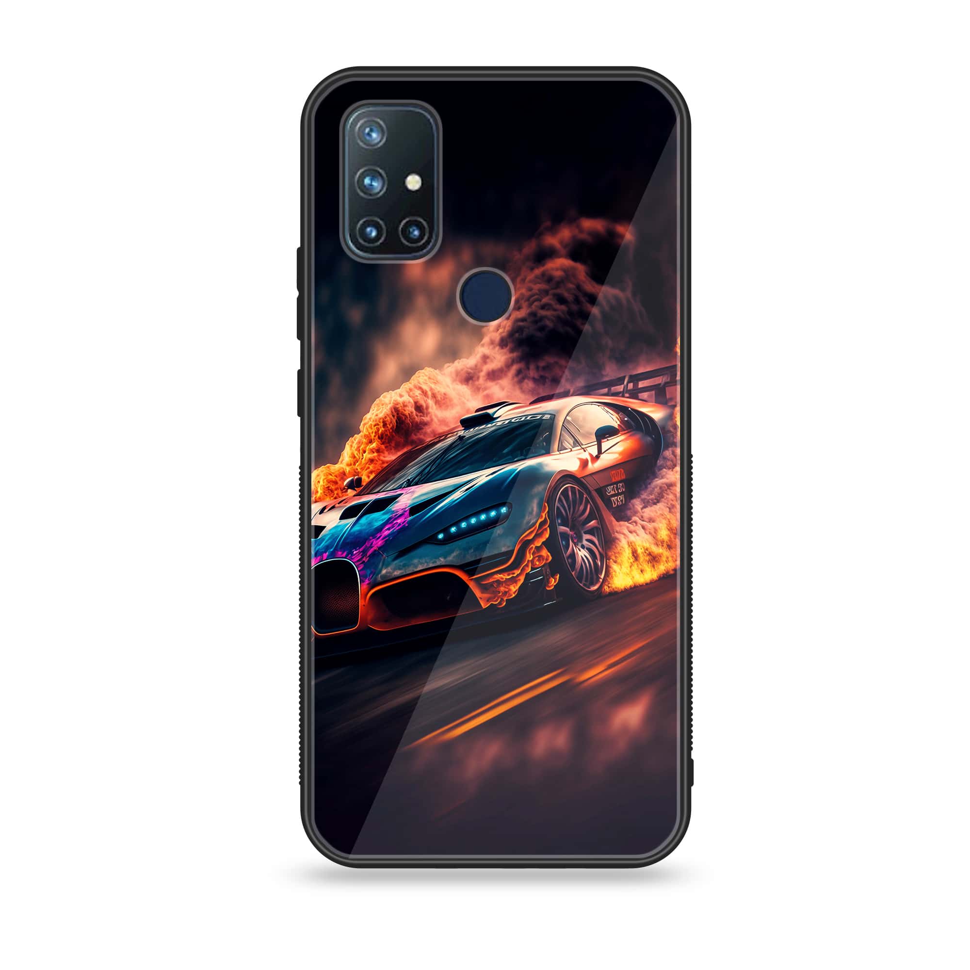 OnePlus Nord N10-Racing Series - Premium Printed Glass soft Bumper shock Proof Case