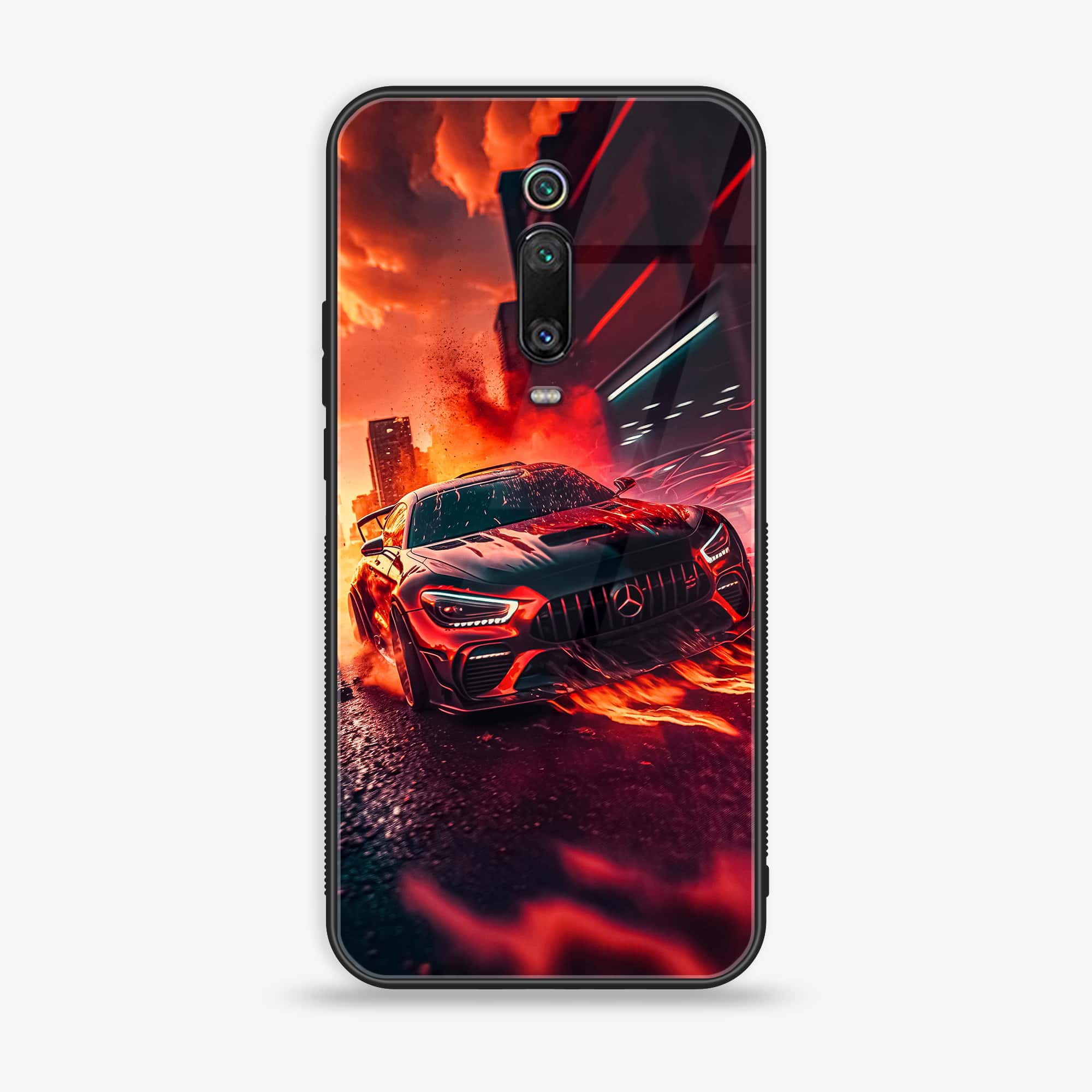 Xiaomi Mi 9T - Racing Series - Premium Printed Glass soft Bumper shock Proof Case