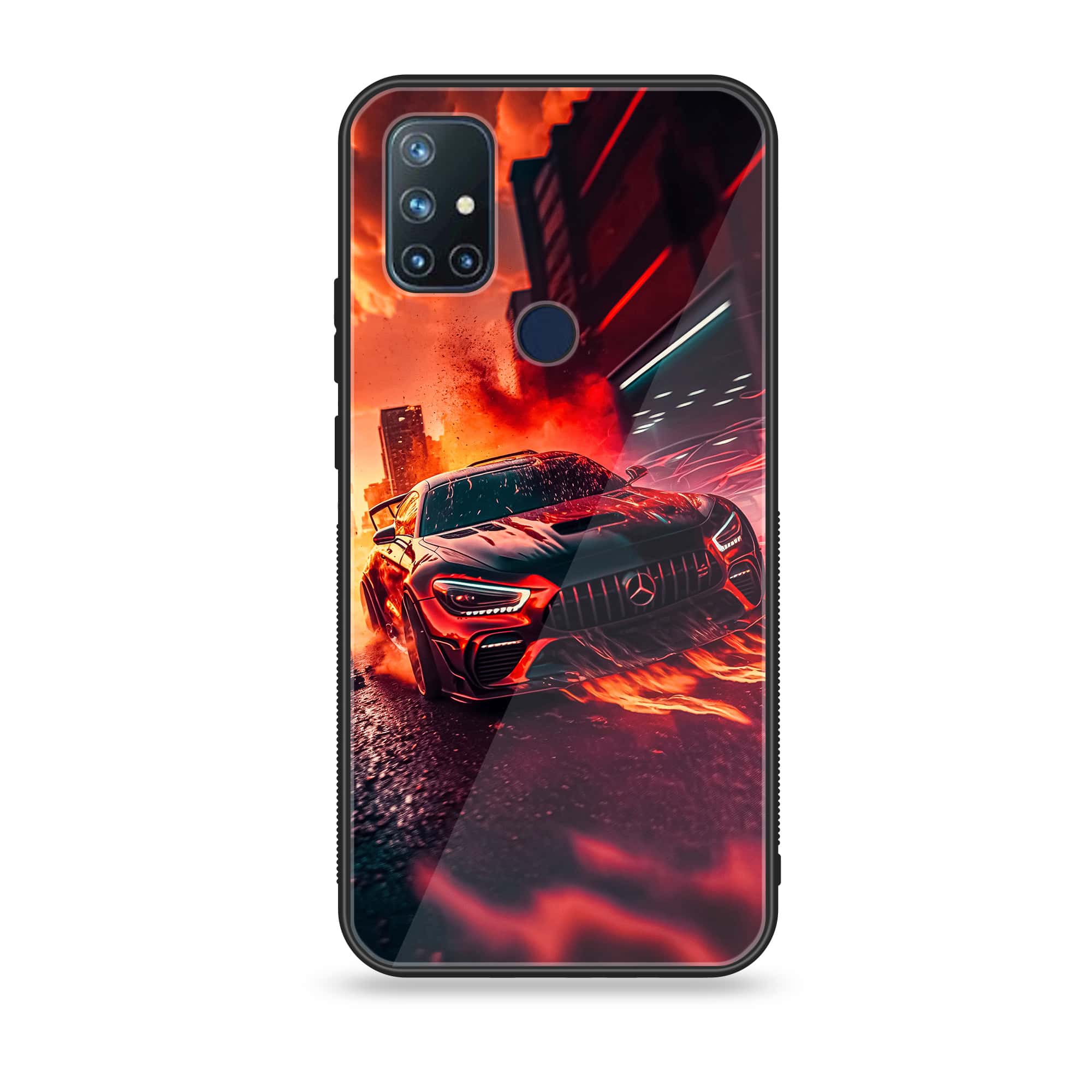 OnePlus Nord N10-Racing Series - Premium Printed Glass soft Bumper shock Proof Case