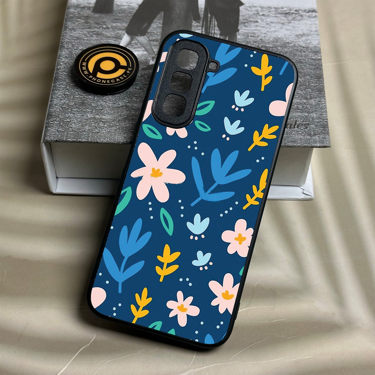 Infinix Hot 70 - Colorful Flowers - Premium Metal Printed Soft Bumper Shock Proof Case