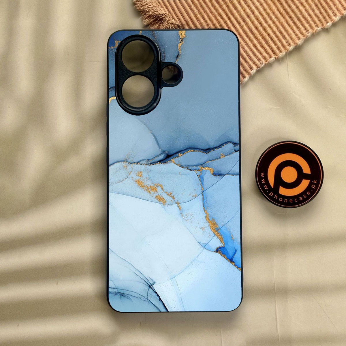 Vivo V60 Lite  - Blue Marble Design 8 - Premium Metal Printed Soft Bumper Shock Proof Case