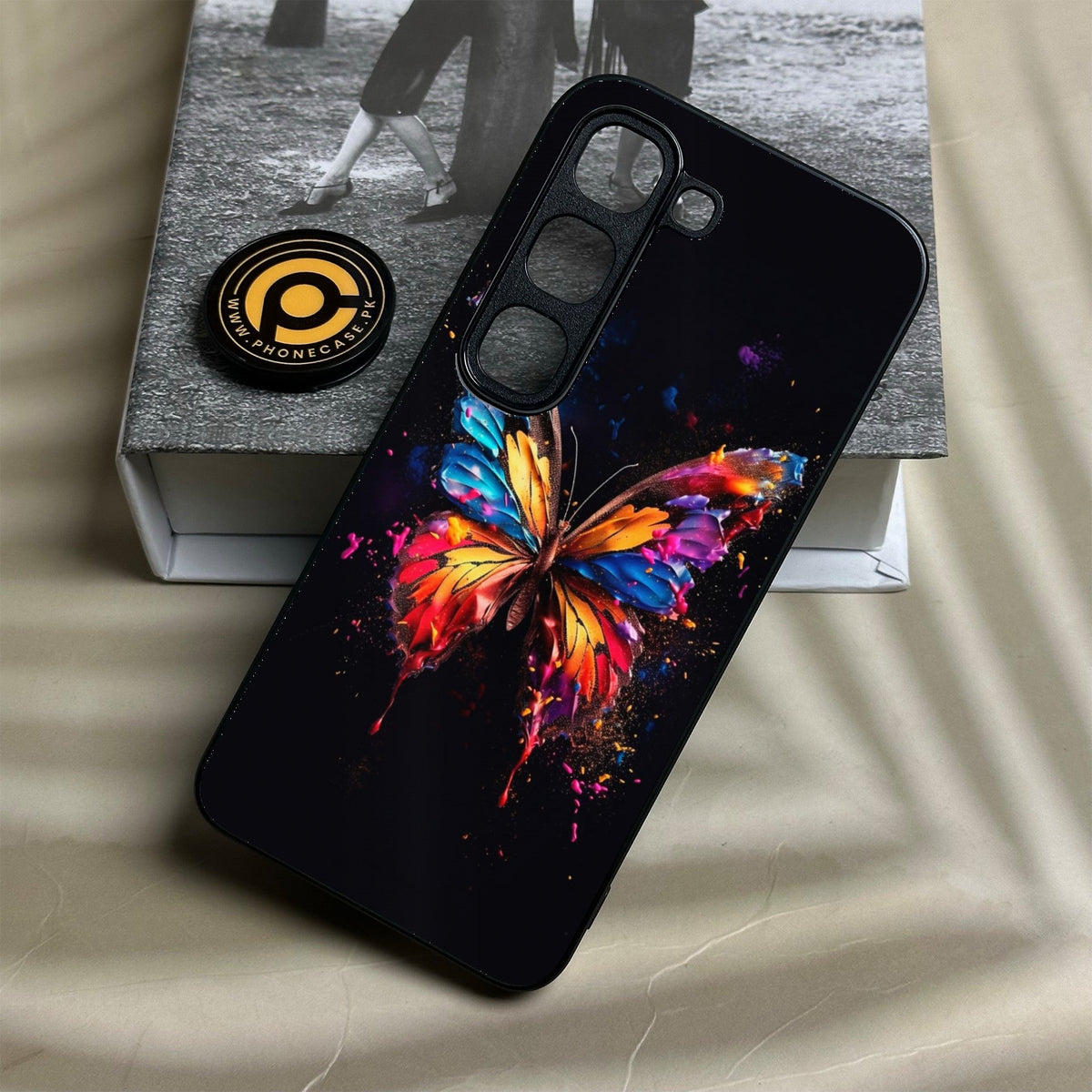 Infinix Hot 70 Pro - Butterflies Design 7 - Premium Metal Printed Soft Bumper Shock Proof Case
