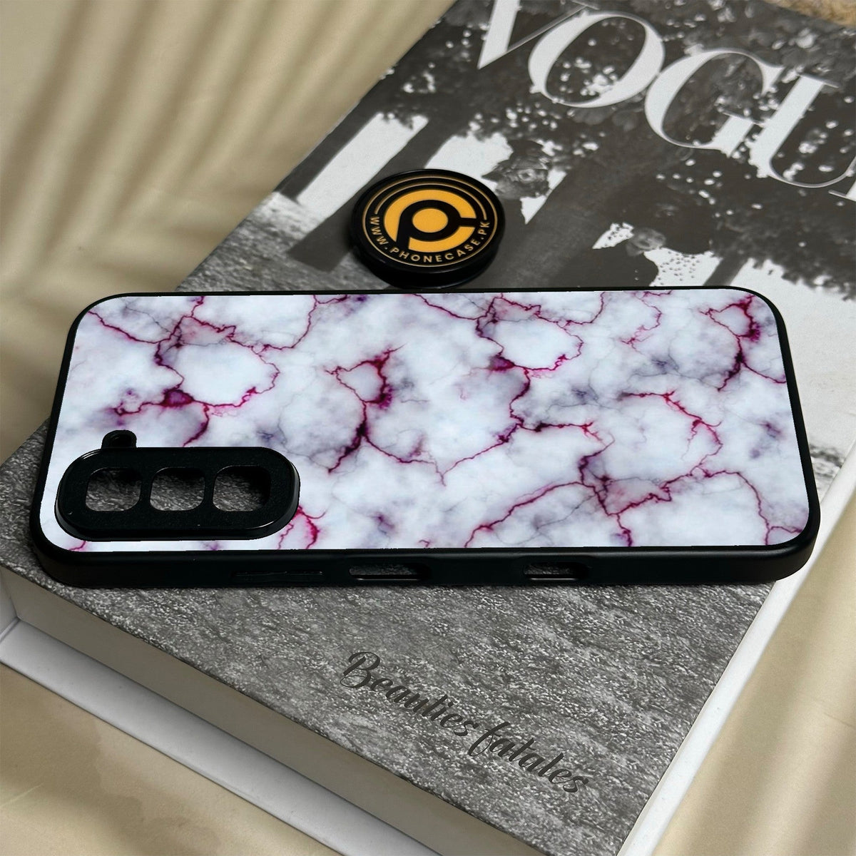 Infinix Hot 70 - White Design 1 - Premium Metal Printed Soft Bumper Shock Proof Case