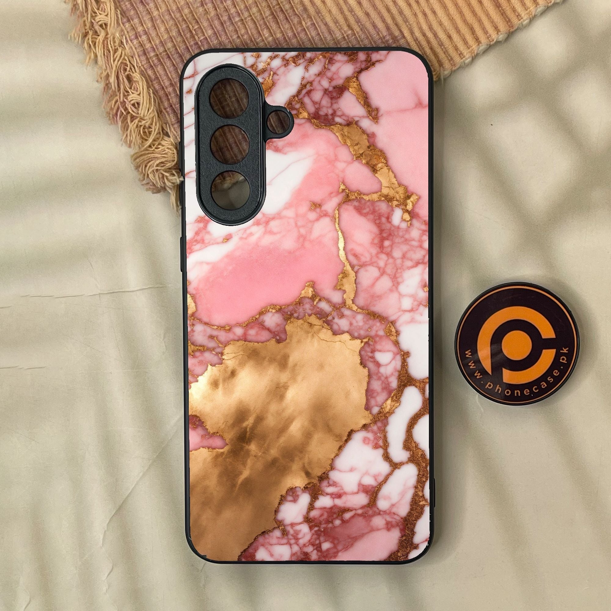 Samsung Galaxy A57 - Pink Marble 2.0 Design 7 - Premium Metal Printed Soft Bumper Shock Proof Case