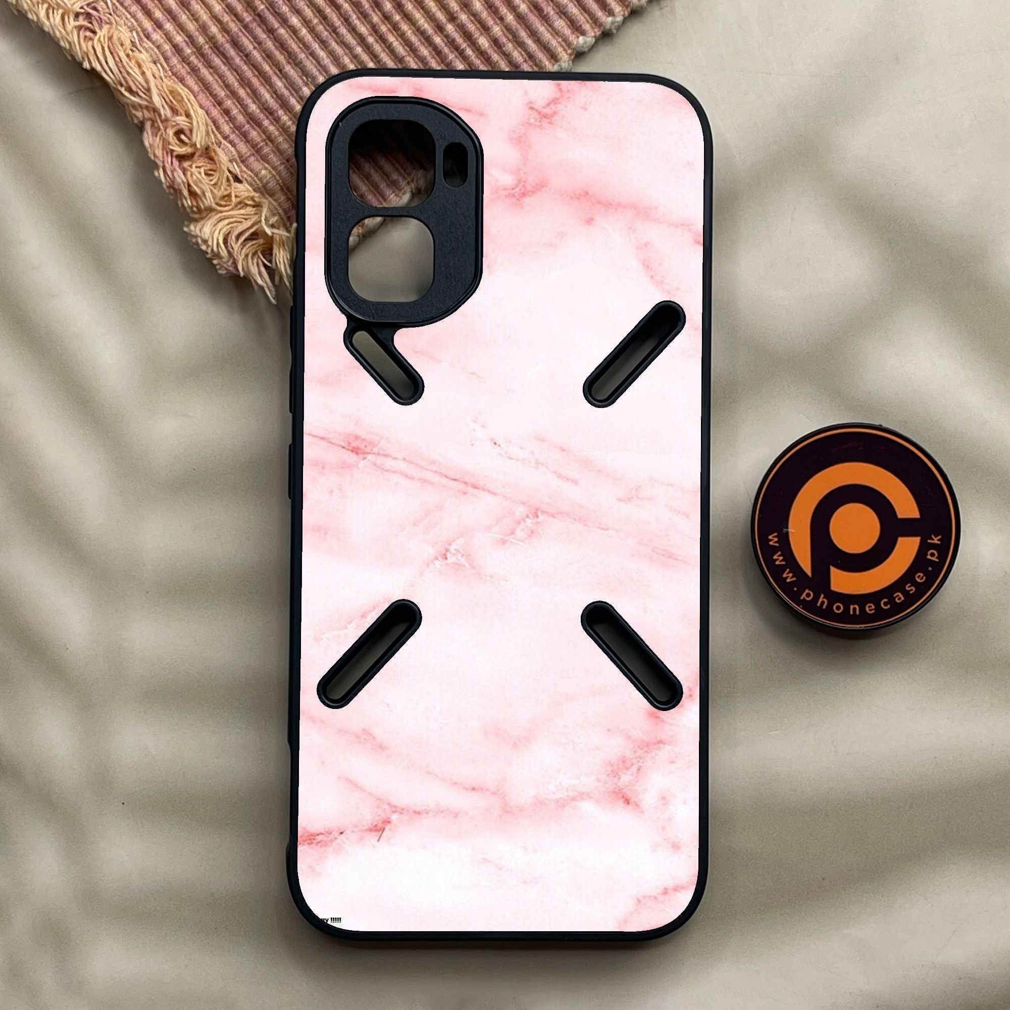 Infinix GT 50 Pro - Pink Design 2 - Premium Metal Printed Soft Bumper Shock Proof Case