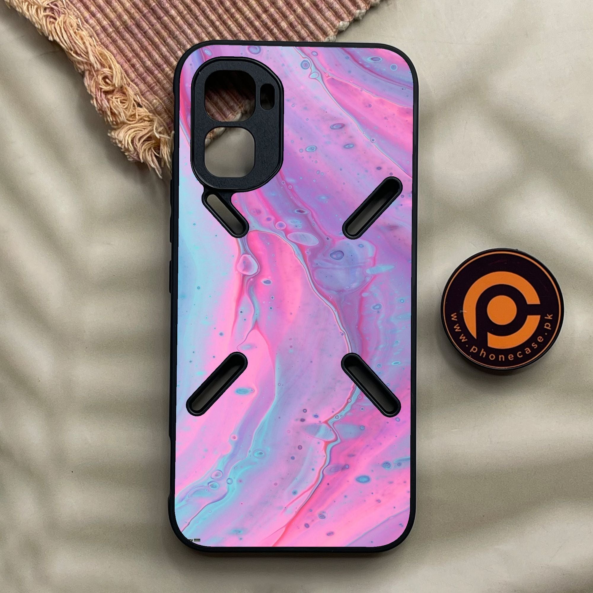 Infinix GT 50 Pro - Pink Marble 2.0 Design 1 - Premium Metal Printed Soft Bumper Shock Proof Case