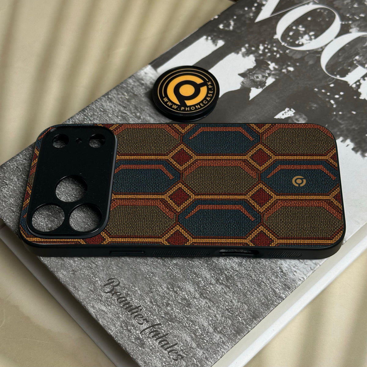 Iphone 18 Pro Max - Classic Weave Design 7 - Premium Metal Printed Soft Bumper Shock Proof Case