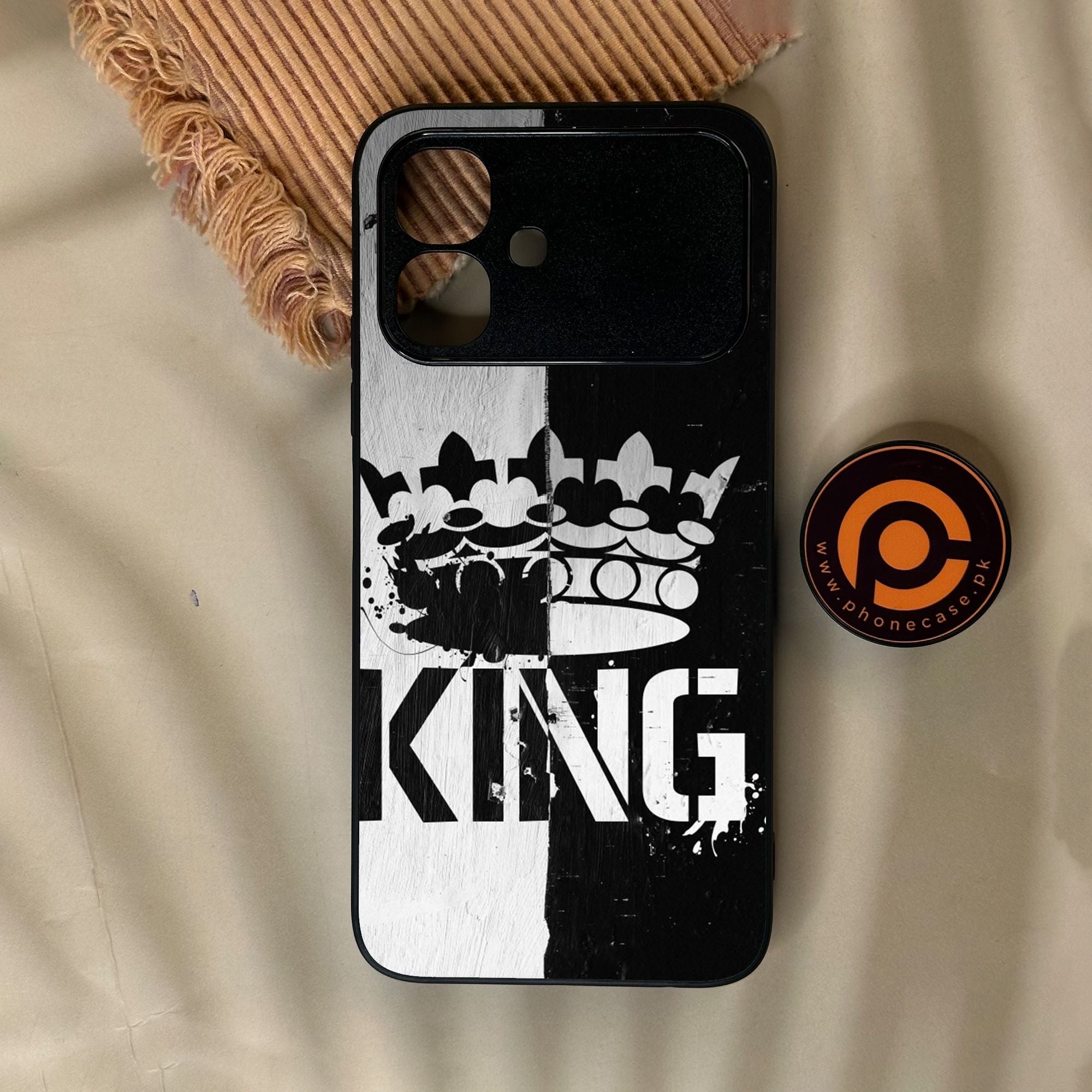 Infinix Smart 20 - King Design 7 - Premium Metal Printed Soft Bumper Shock Proof Case