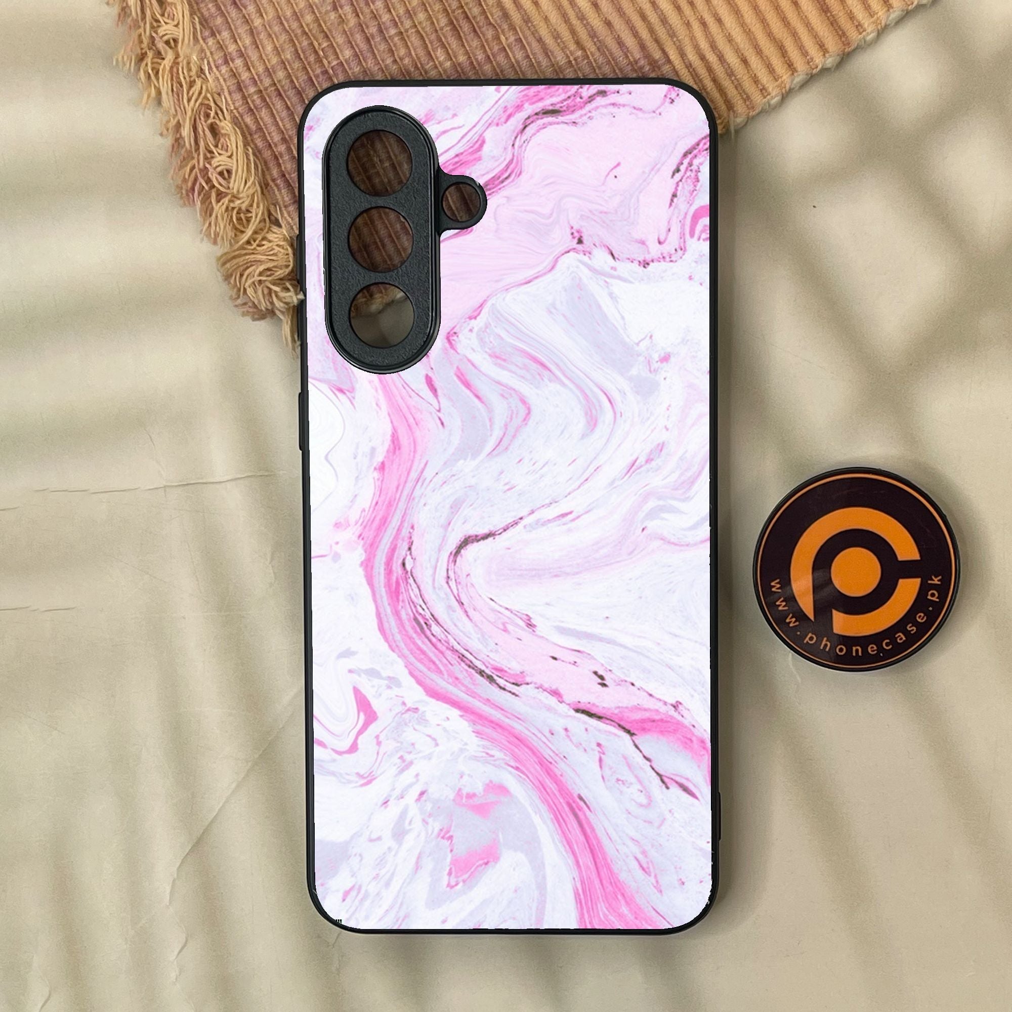 Samsung Galaxy A37 - Pink Design 1 - Premium Metal Printed Soft Bumper Shock Proof Case