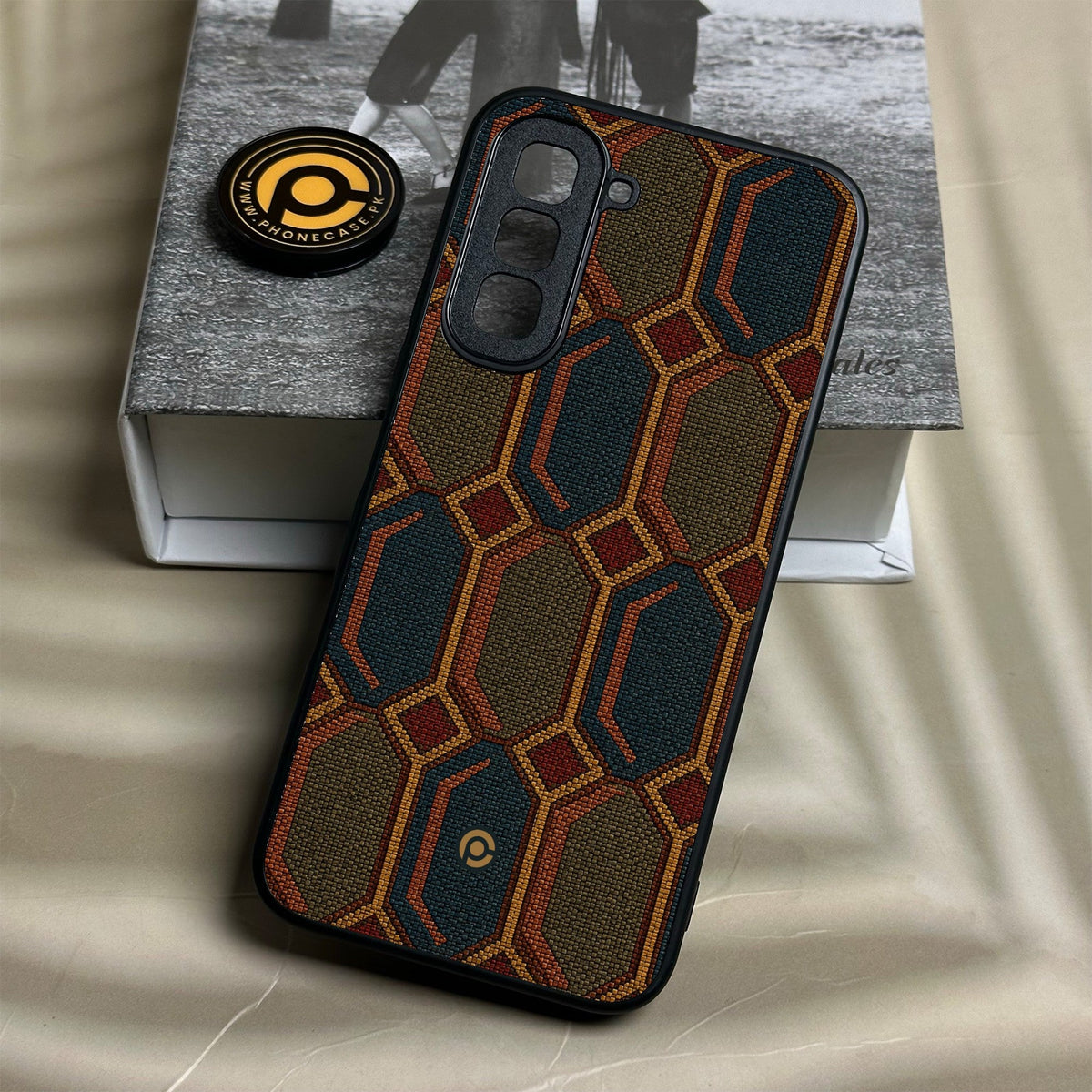 Infinix Hot 70 - Classic Weave Design 7 - Premium Metal Printed Soft Bumper Shock Proof Case