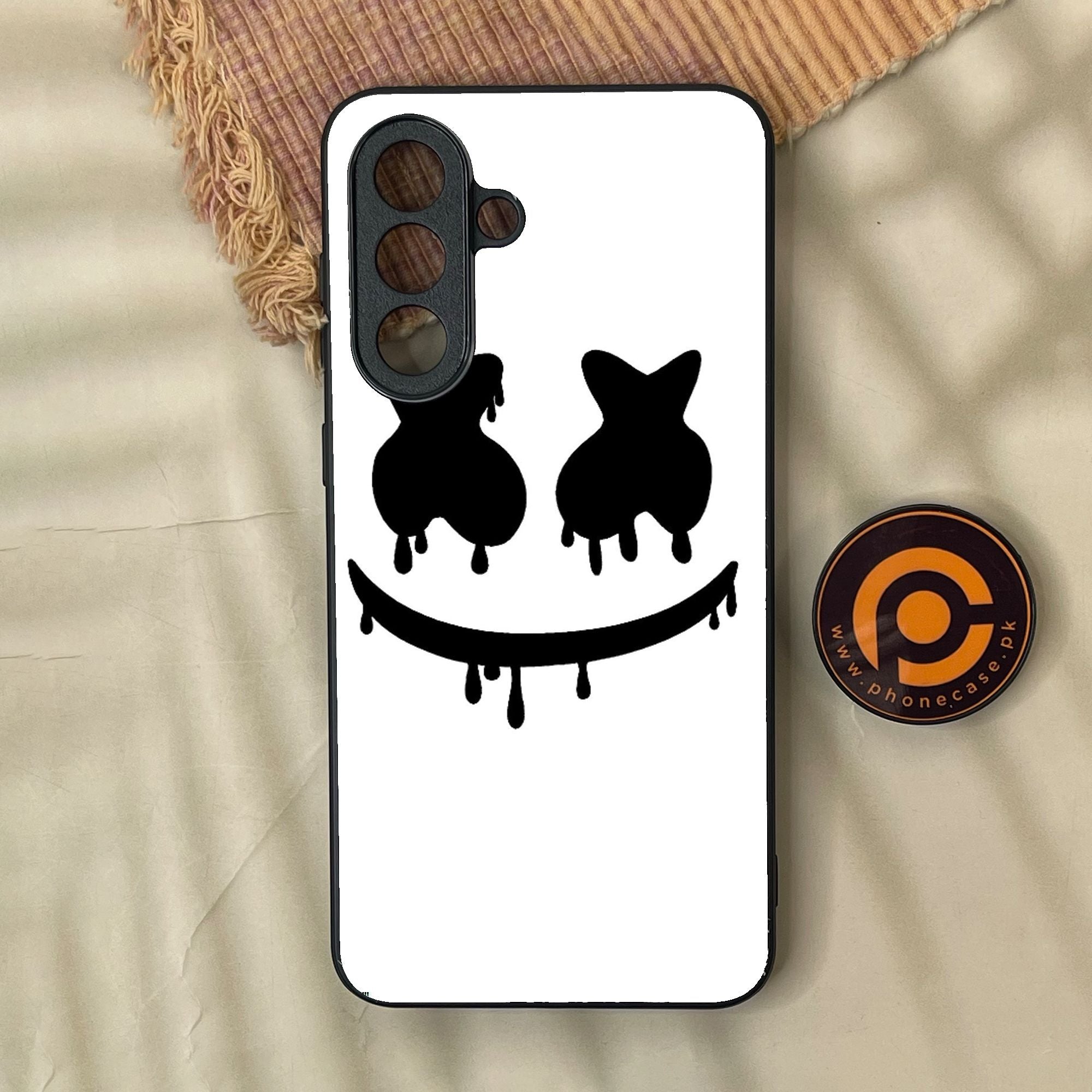 Samsung Galaxy A37 - Marshmello Face - Premium Metal Printed Soft Bumper Shock Proof Case