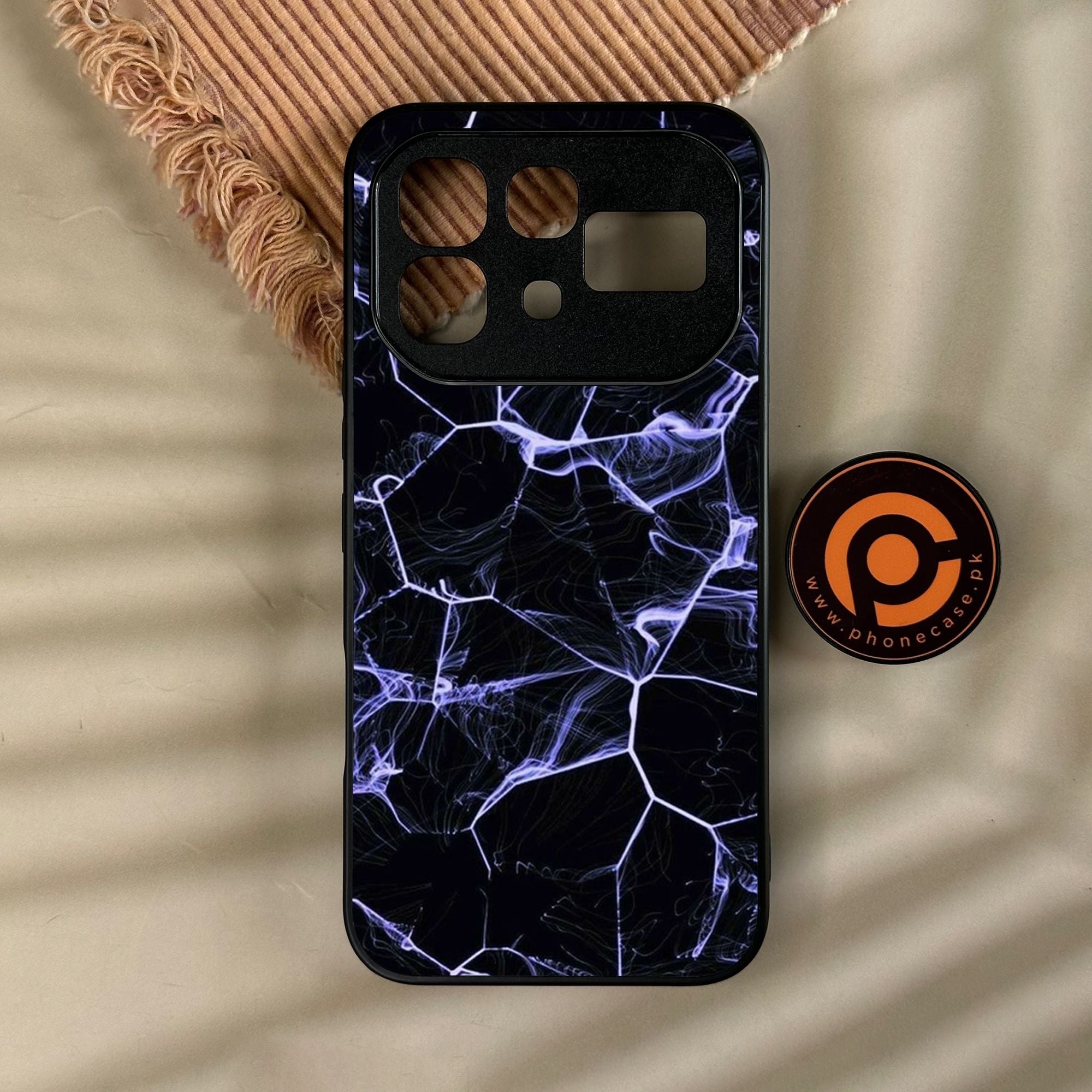 Infinix Note 60 Pro - Black Marble Design 10 - Premium Metal Printed Soft Bumper Shock Proof Case