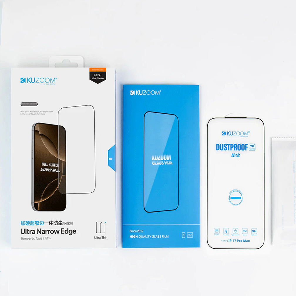 iPhone 17 Screen Protector - Transparent - Kuzoom Ultra Thin And Ultra Narrow Edge Glass Protector