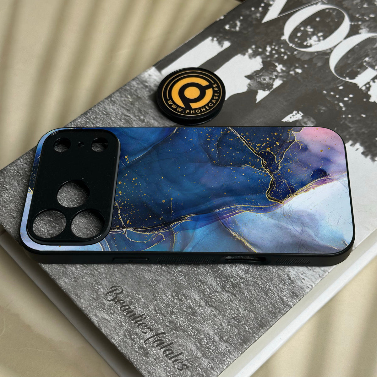 Iphone 18 Pro - Blue Marble Design 7 - Premium Metal Printed Soft Bumper Shock Proof Case