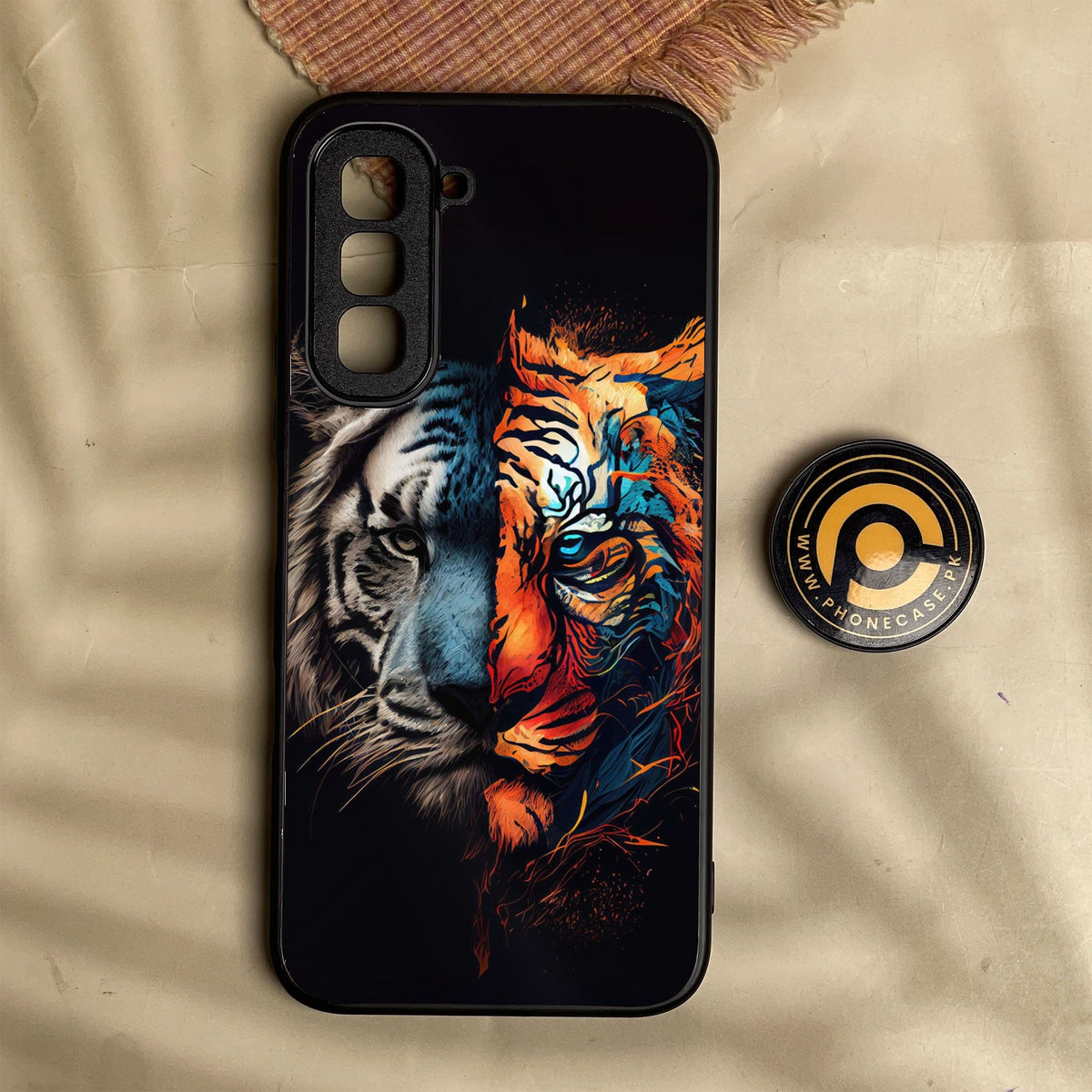Infinix Hot 70 - Tiger 2.0 Design 1 - Premium Metal Printed Soft Bumper Shock Proof Case