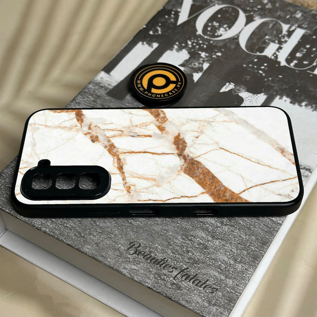 Infinix Hot 70 - White Design 4 - Premium Metal Printed Soft Bumper Shock Proof Case