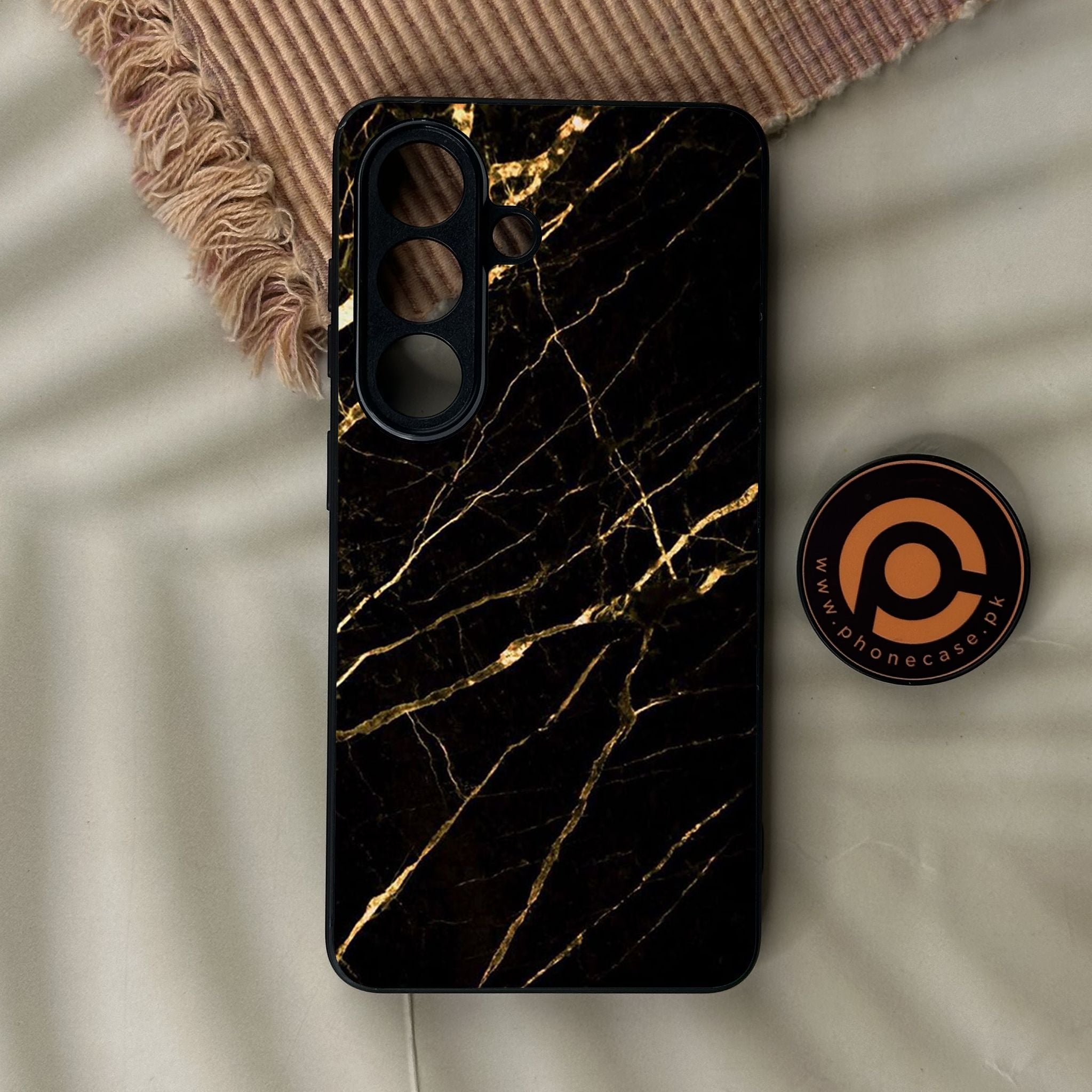 Galaxy S26 - Black Marble Design 7 - Premium Metal Printed Soft Bumper Shock Proof Case