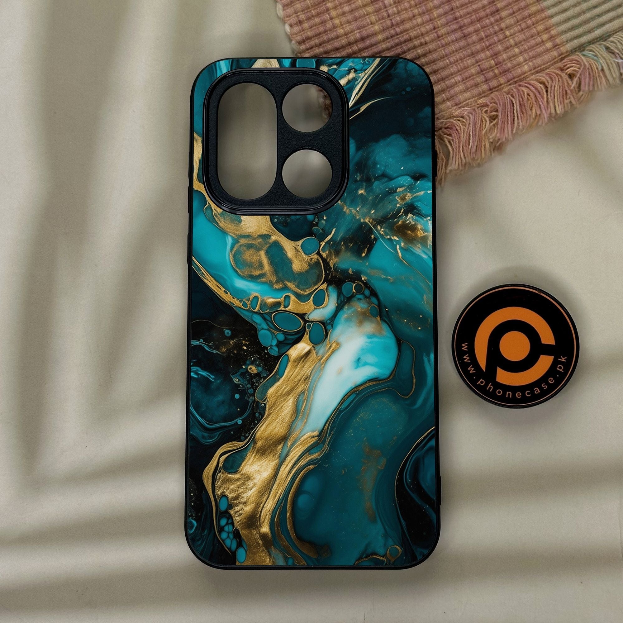 OnePlus 15 - Liquid Marble Design 3 - Premium Metal Printed Soft Bumper Shock Proof Case