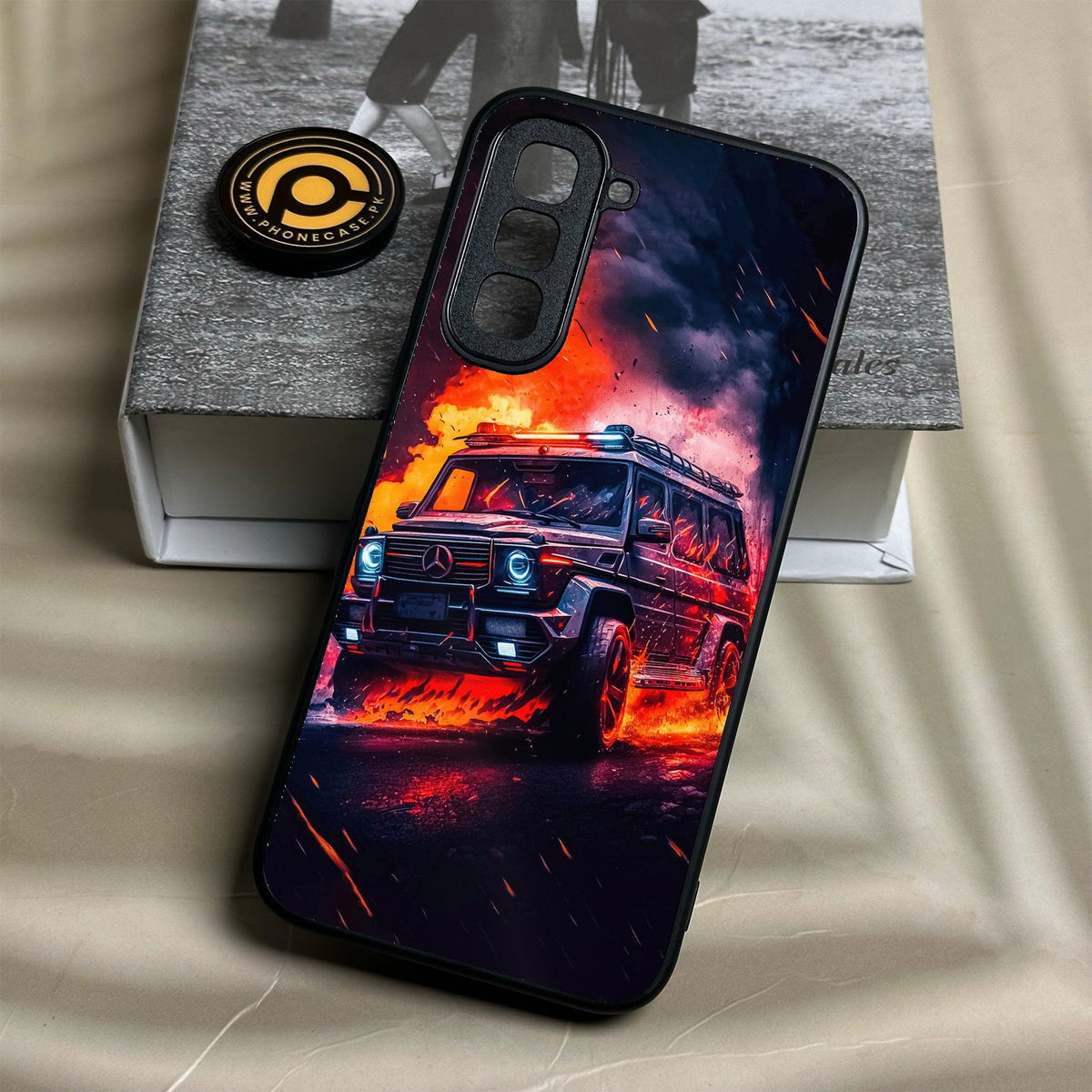 Infinix Hot 70 - Racing Design 2 - Premium Metal Printed Soft Bumper Shock Proof Case