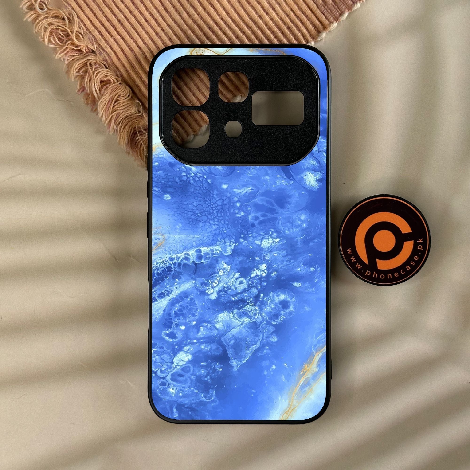 Infinix Note 60 - Blue 2.0 Design 2 - Premium Metal Printed Soft Bumper Shock Proof Case