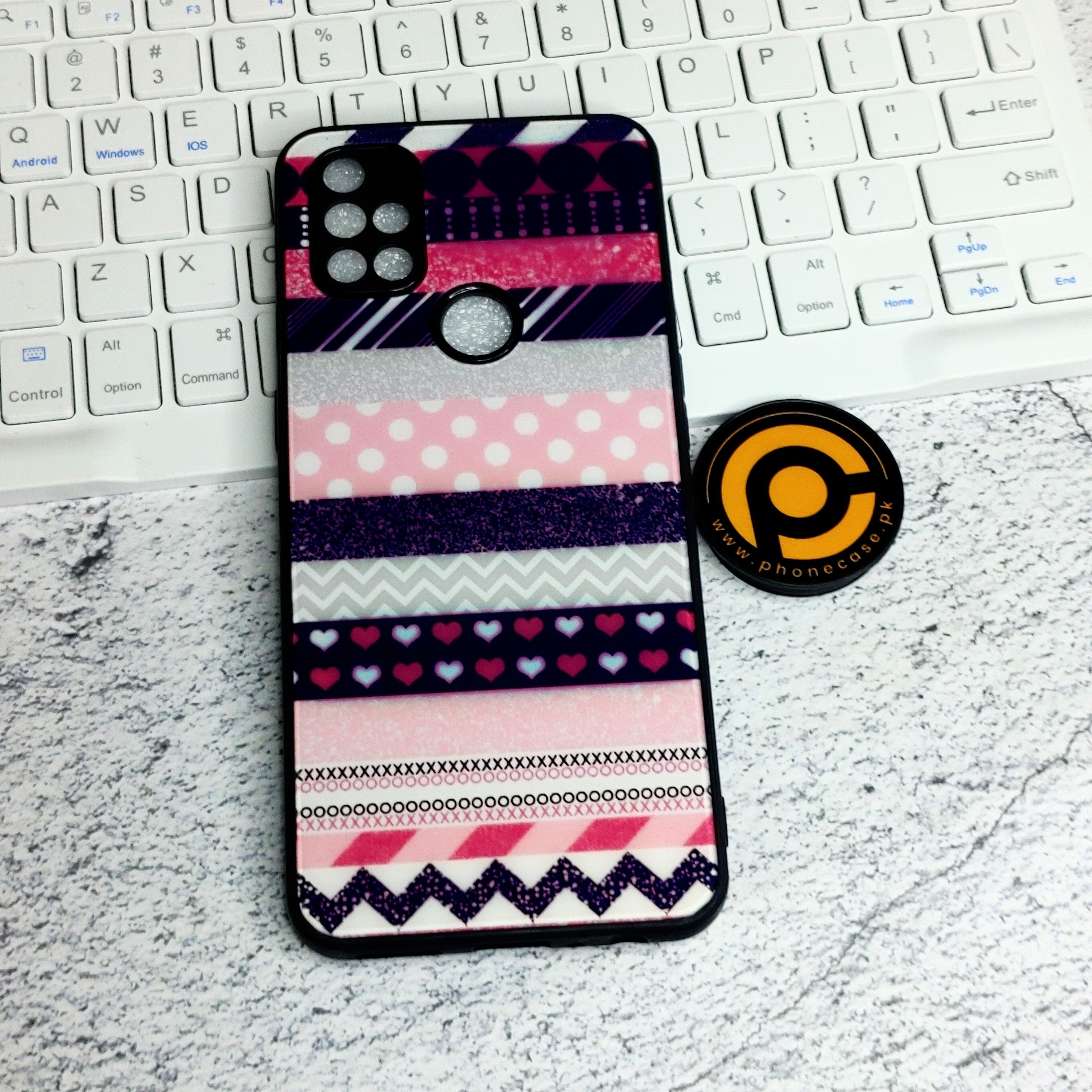 OnePlus Nord N10 -colourful pattern design  - Premium Metal Printed soft Bumper Shock Proof Case  CS-44200
