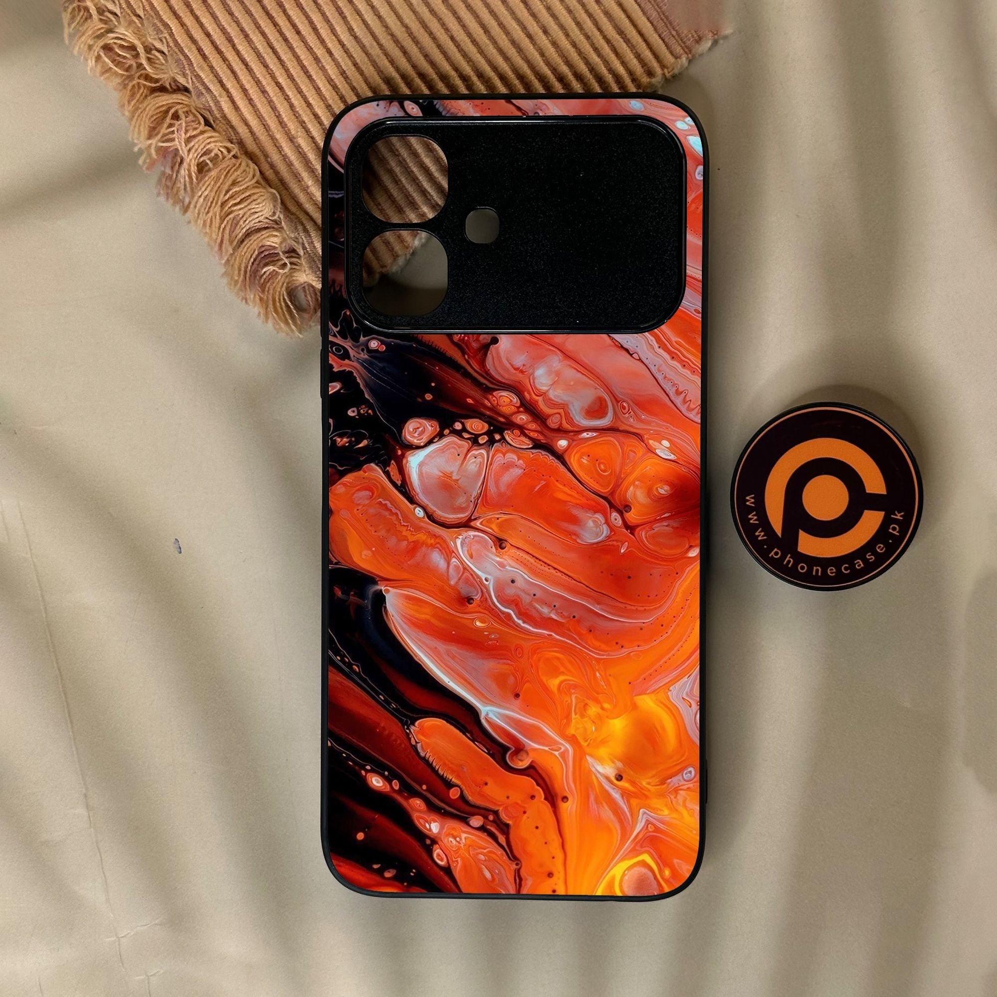Infinix Smart 20 - Liquid Marble Design 4 - Premium Metal Printed Soft Bumper Shock Proof Case