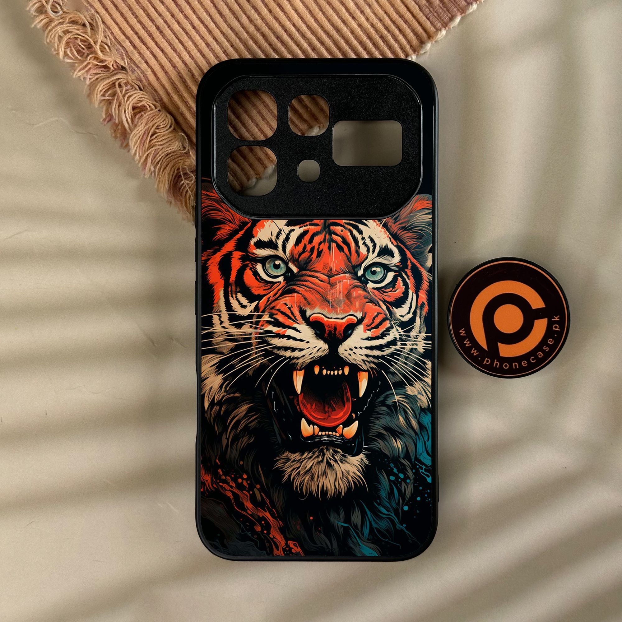 Infinix Note 60 Pro - Tiger 2.0 Design 3 - Premium Metal Printed Soft Bumper Shock Proof Case