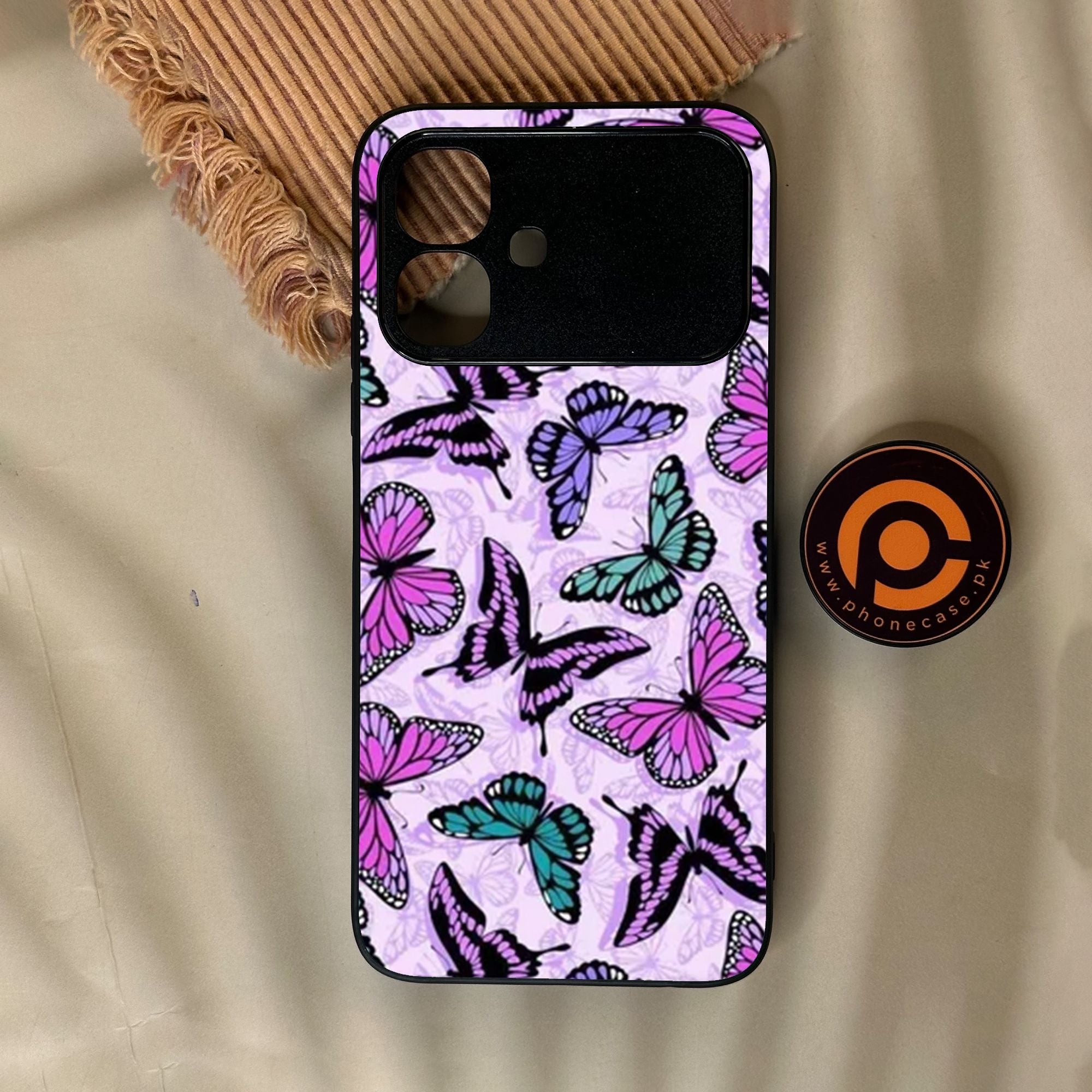 Infinix Smart 20 - Butterflies Design 10 - Premium Metal Printed Soft Bumper Shock Proof Case