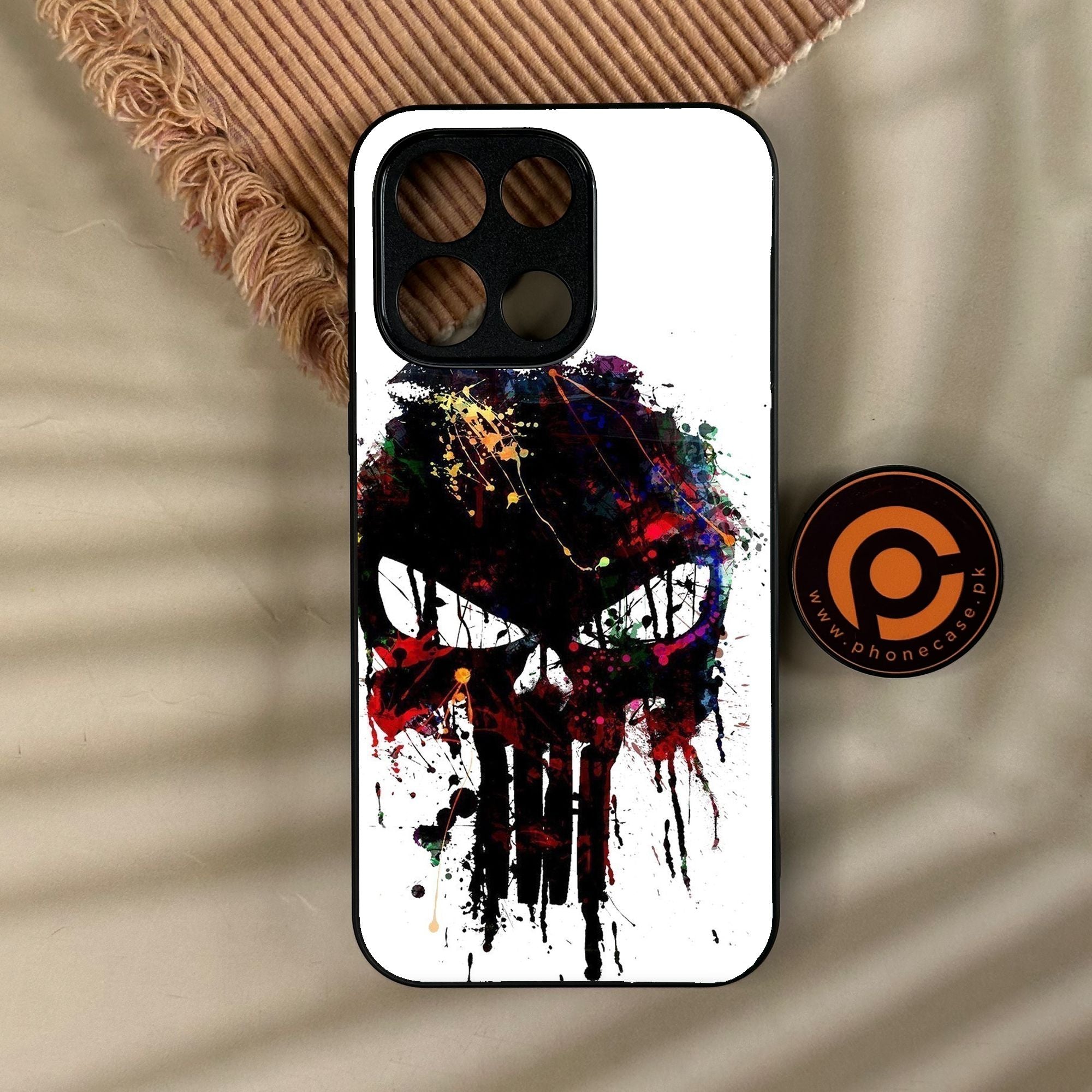 OnePlus Turbo 6 - Punisher Skull Design - Premium Metal Printed Soft Bumper Shock Proof Case