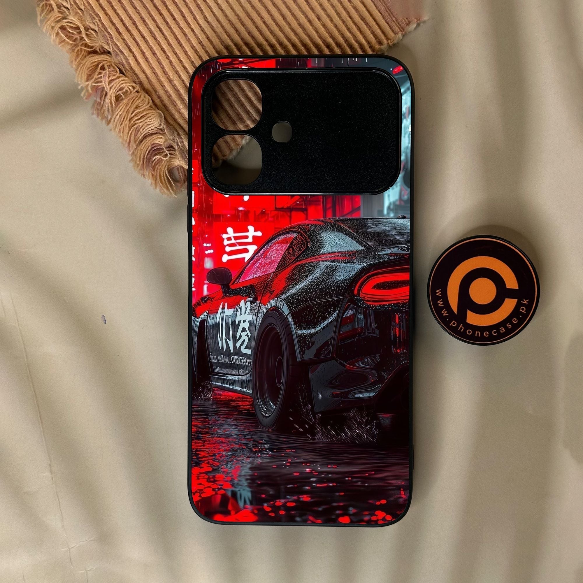 Infinix Smart 20 - Tokyo Dark Night Racing Car - Premium Metal Printed Soft Bumper Shock Proof Case
