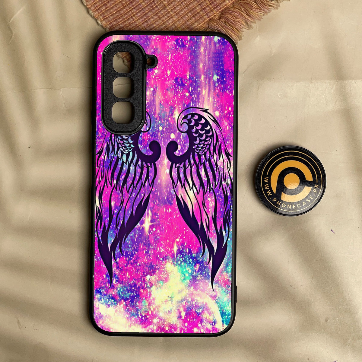 Infinix Hot 70 - Angel Wings Design 9 - Premium Metal Printed Soft Bumper Shock Proof Case