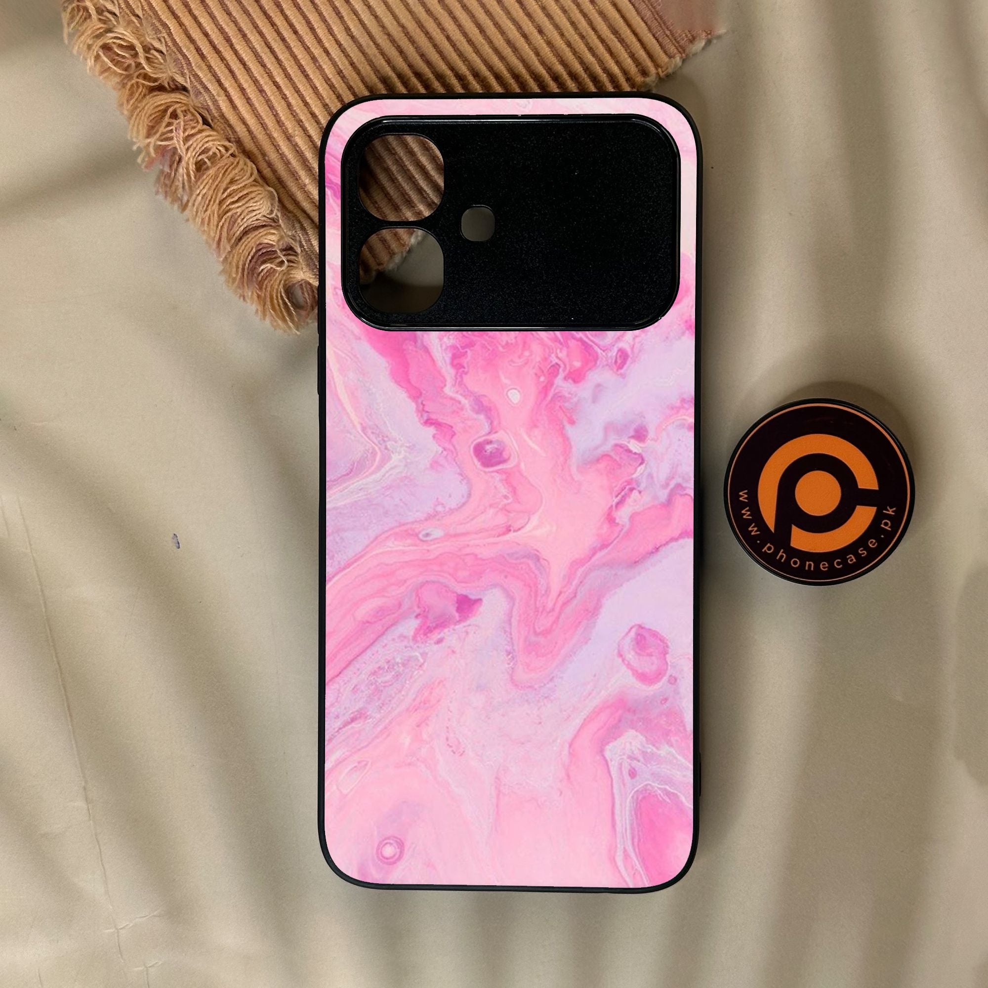 Infinix Smart 20 - Pink Design 6 - Premium Metal Printed Soft Bumper Shock Proof Case
