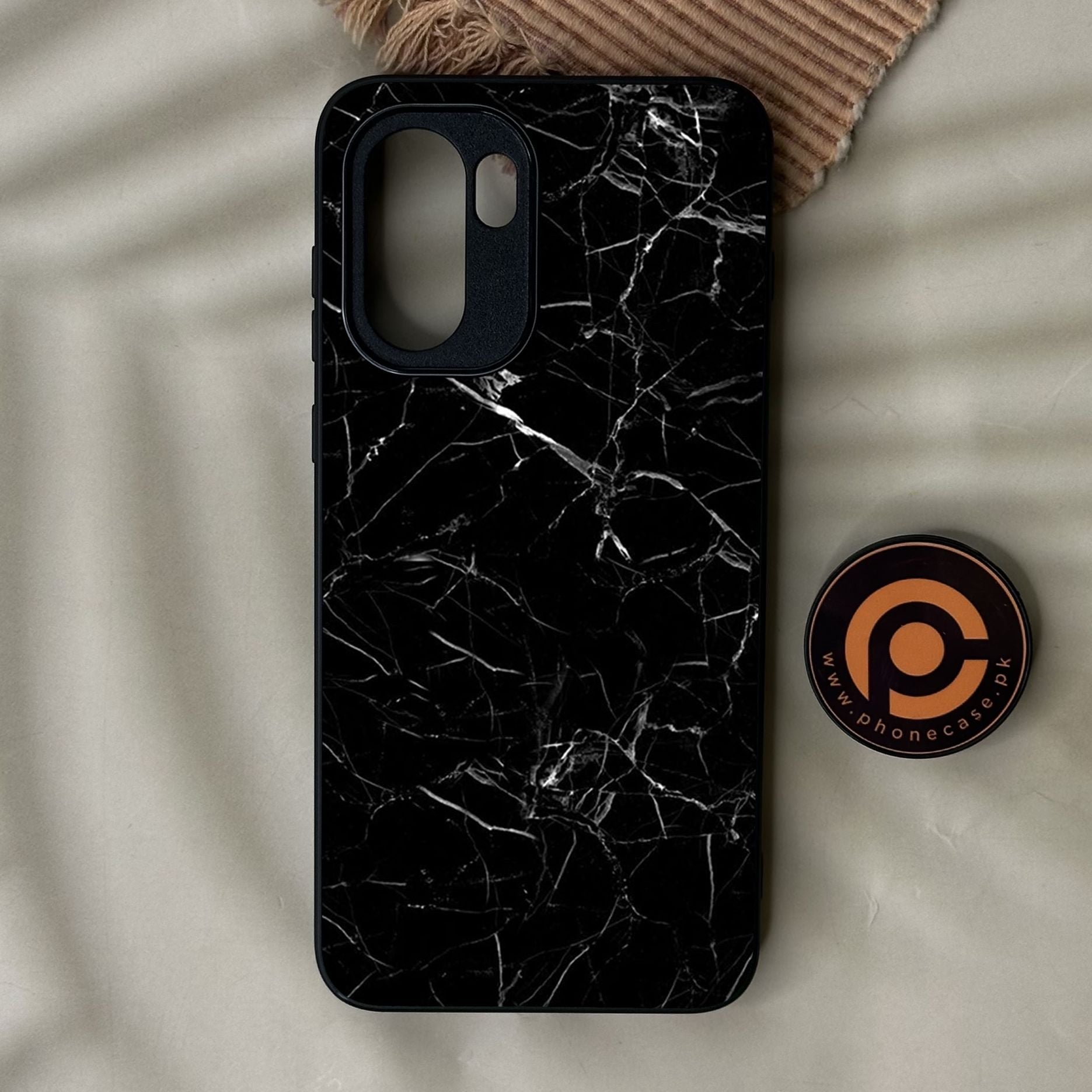 OnePlus Ace 6 - Black Marble Design 1 - Premium Metal Printed Soft Bumper Shock Proof Case
