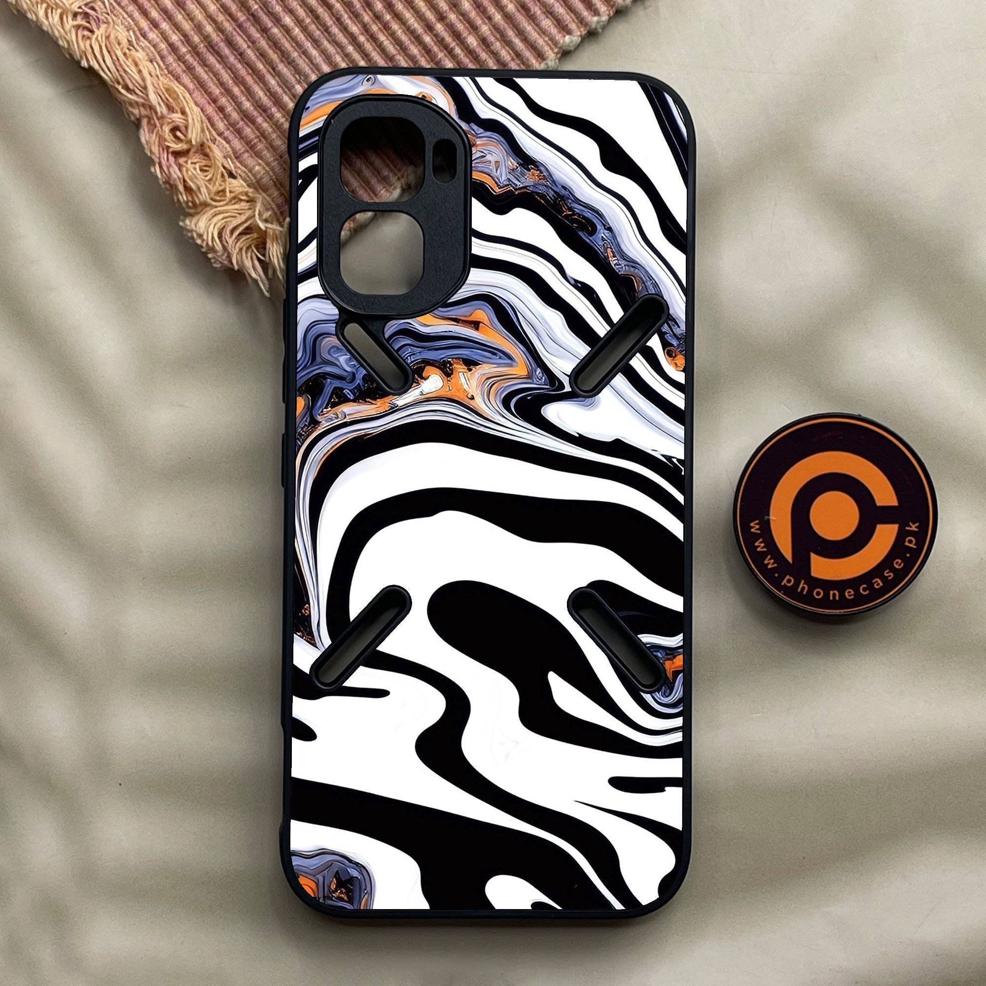 Infinix GT 50 Pro - Liquid Marble Design 10 - Premium Metal Printed Soft Bumper Shock Proof Case