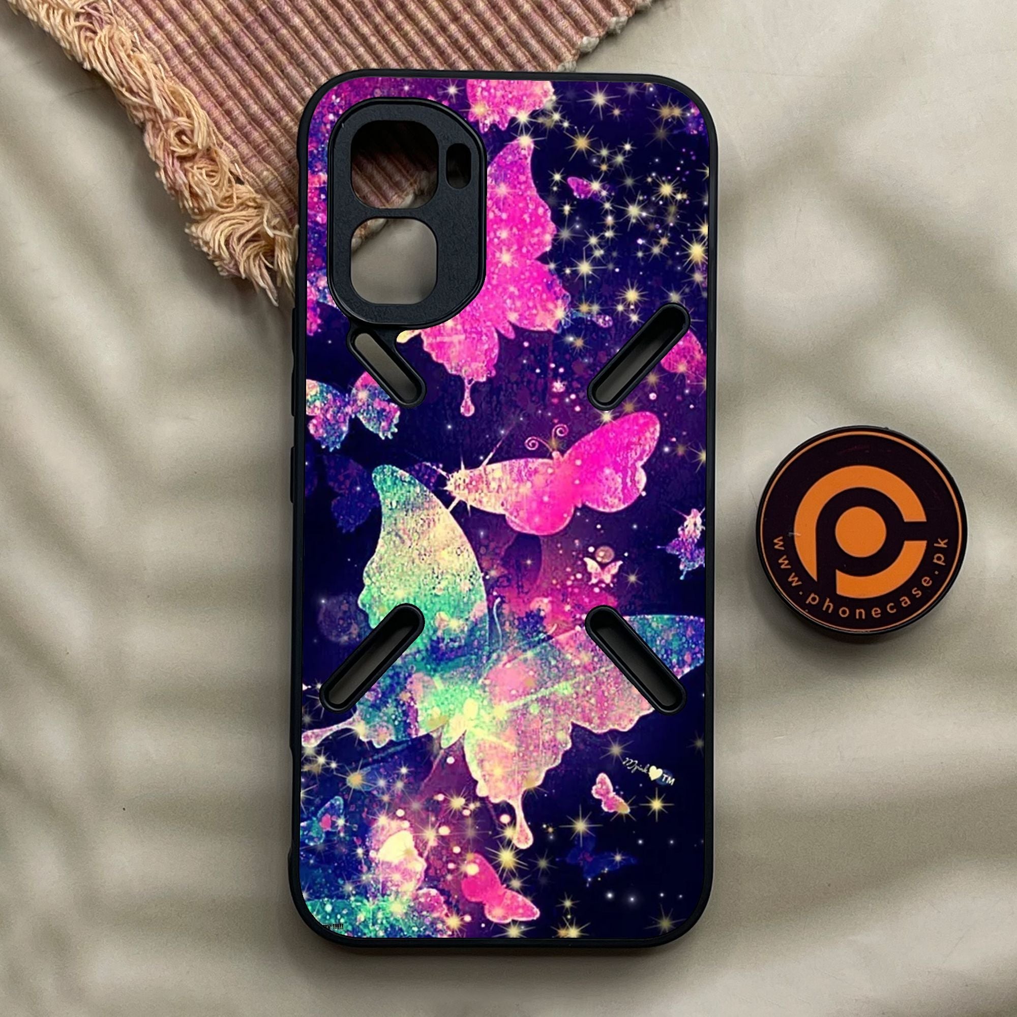 Infinix GT 50 Pro - Butterflies Design 9 - Premium Metal Printed Soft Bumper Shock Proof Case