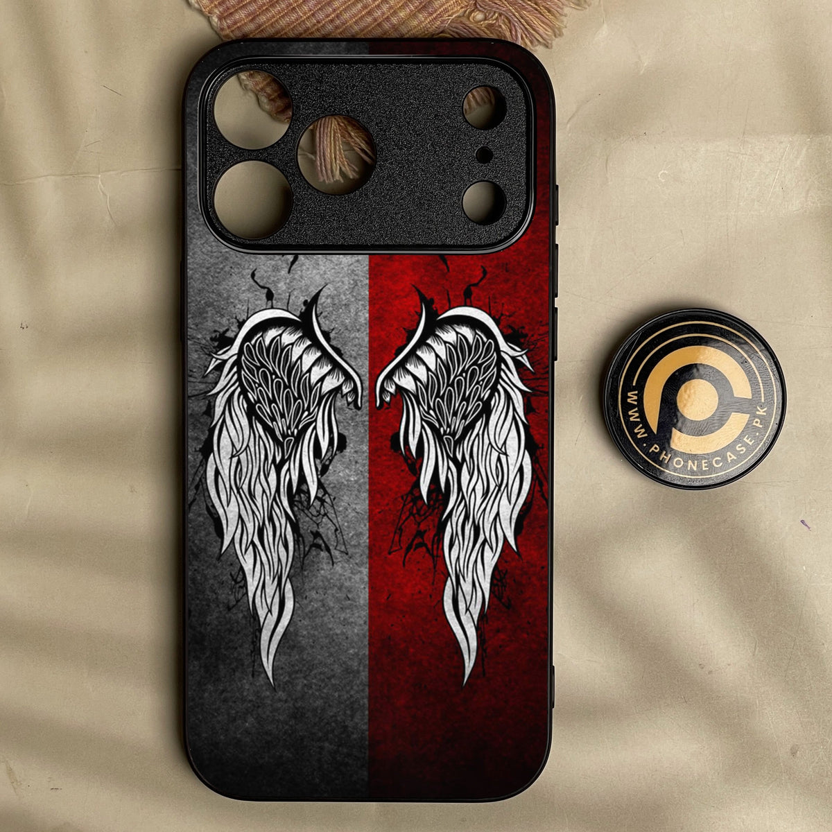 Iphone 18 Pro - Angel Wings Design 2 - Premium Metal Printed Soft Bumper Shock Proof Case