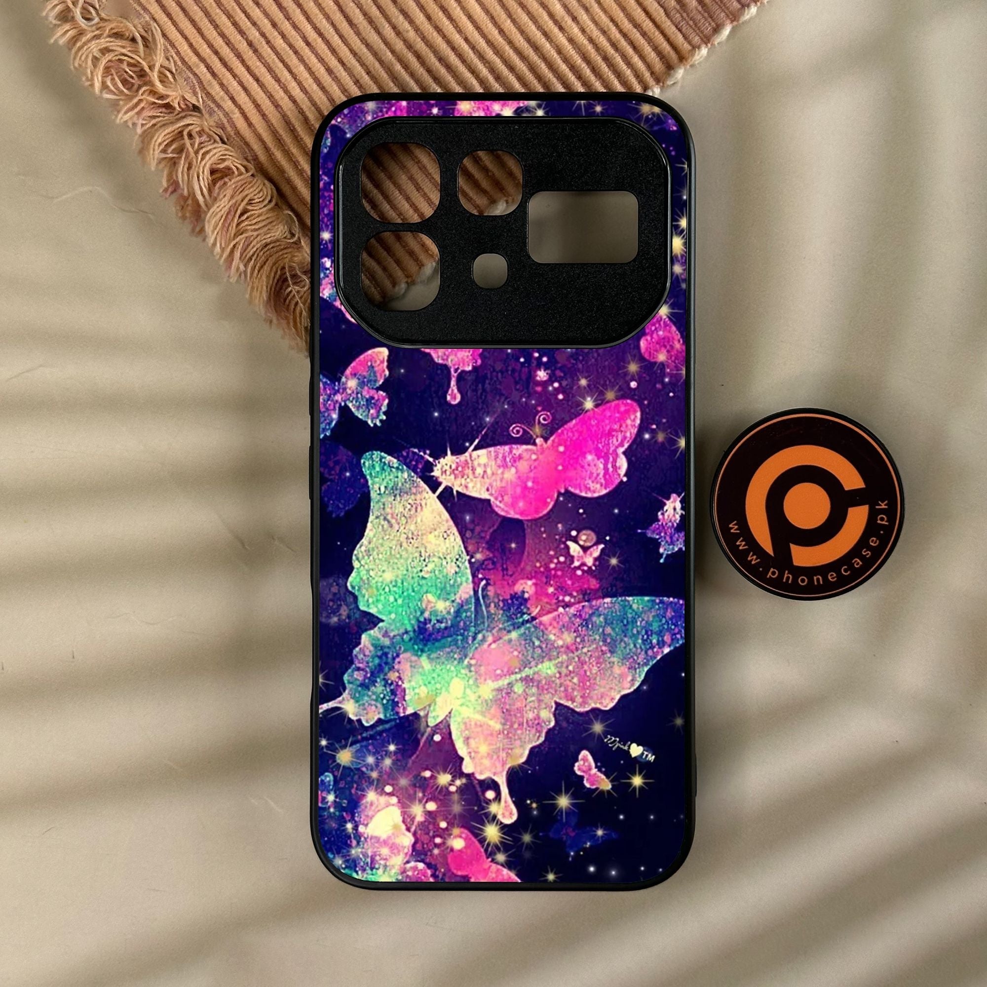 Infinix Note 60 Pro - Butterflies Design 9 - Premium Metal Printed Soft Bumper Shock Proof Case