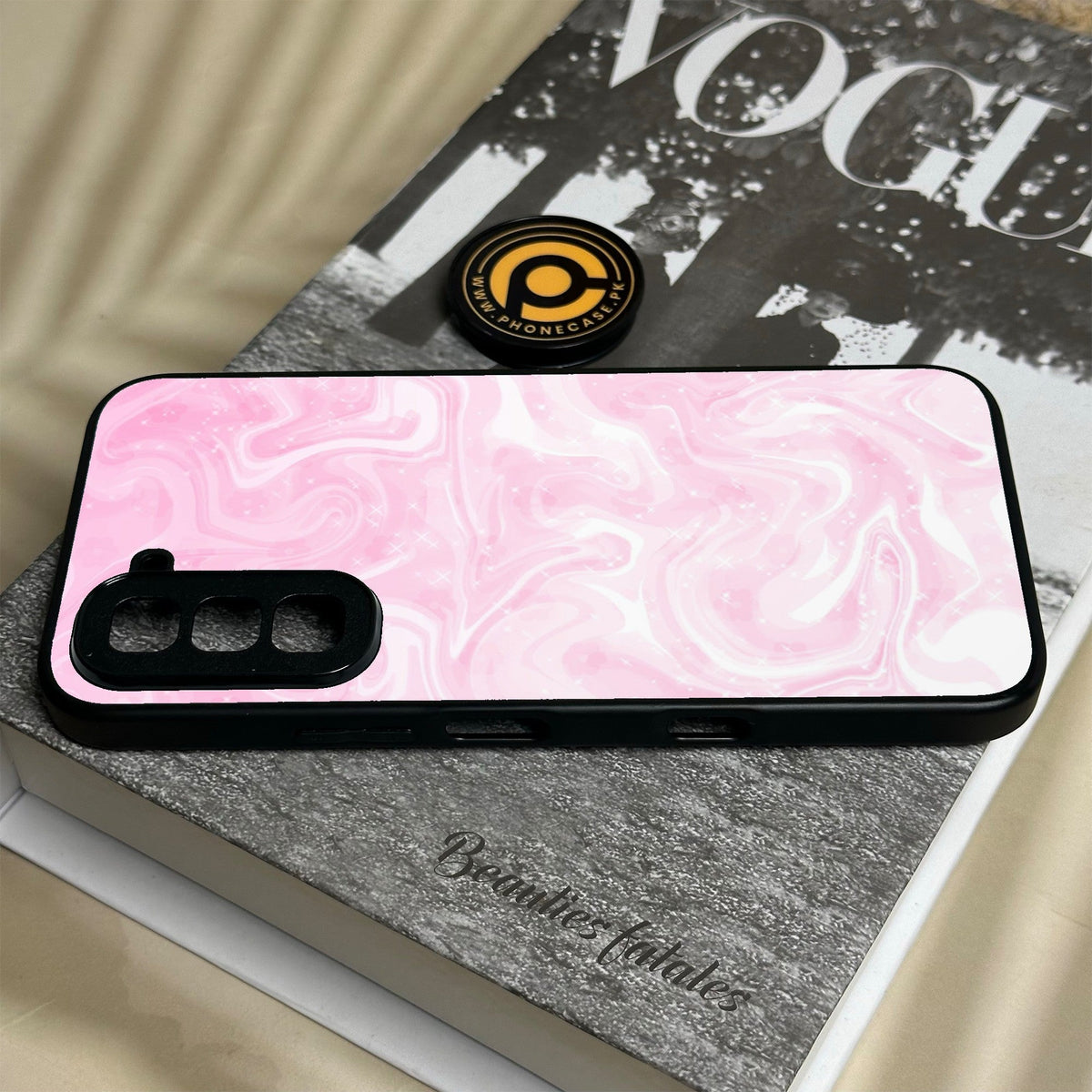 Infinix Hot 70 - Pink Design 9 - Premium Metal Printed Soft Bumper Shock Proof Case