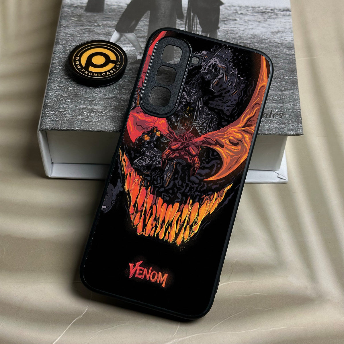 Infinix Hot 70 - Venom Case - Premium Metal Printed Soft Bumper Shock Proof Case