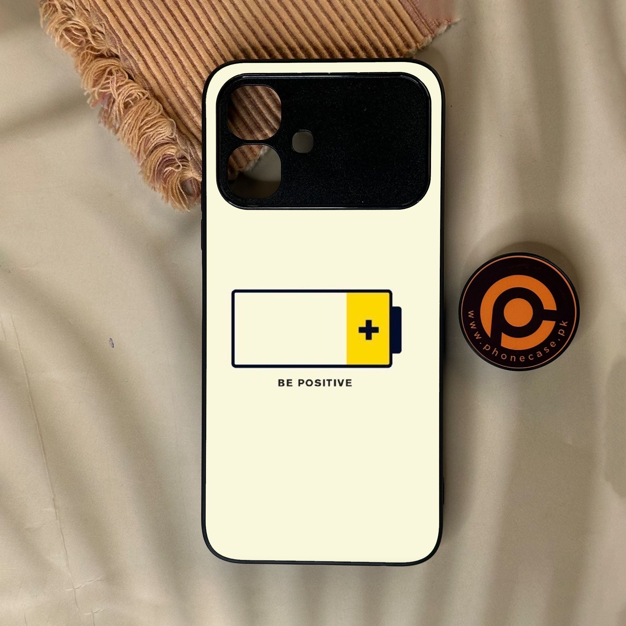 Infinix Smart 20 - Be Positive Design - Premium Metal Printed Soft Bumper Shock Proof Case