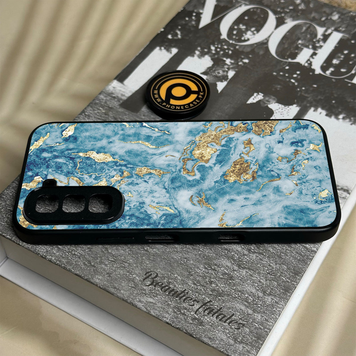 Infinix Hot 70 - Blue 2.0 Design 7 - Premium Metal Printed Soft Bumper Shock Proof Case