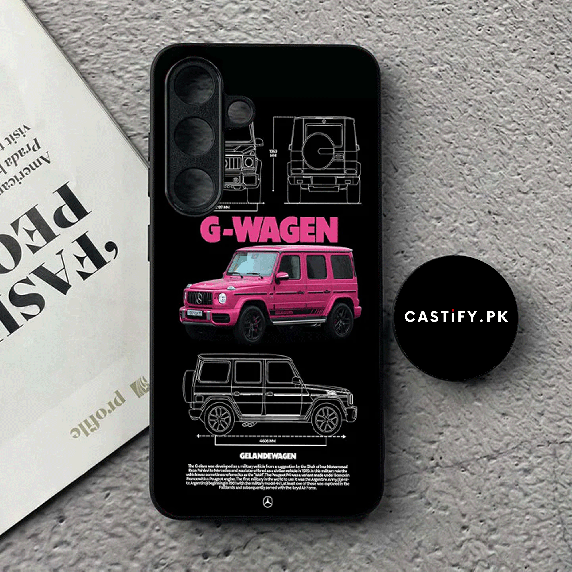 G Wagon Pink Car Glossy Phone Case All Phone Models