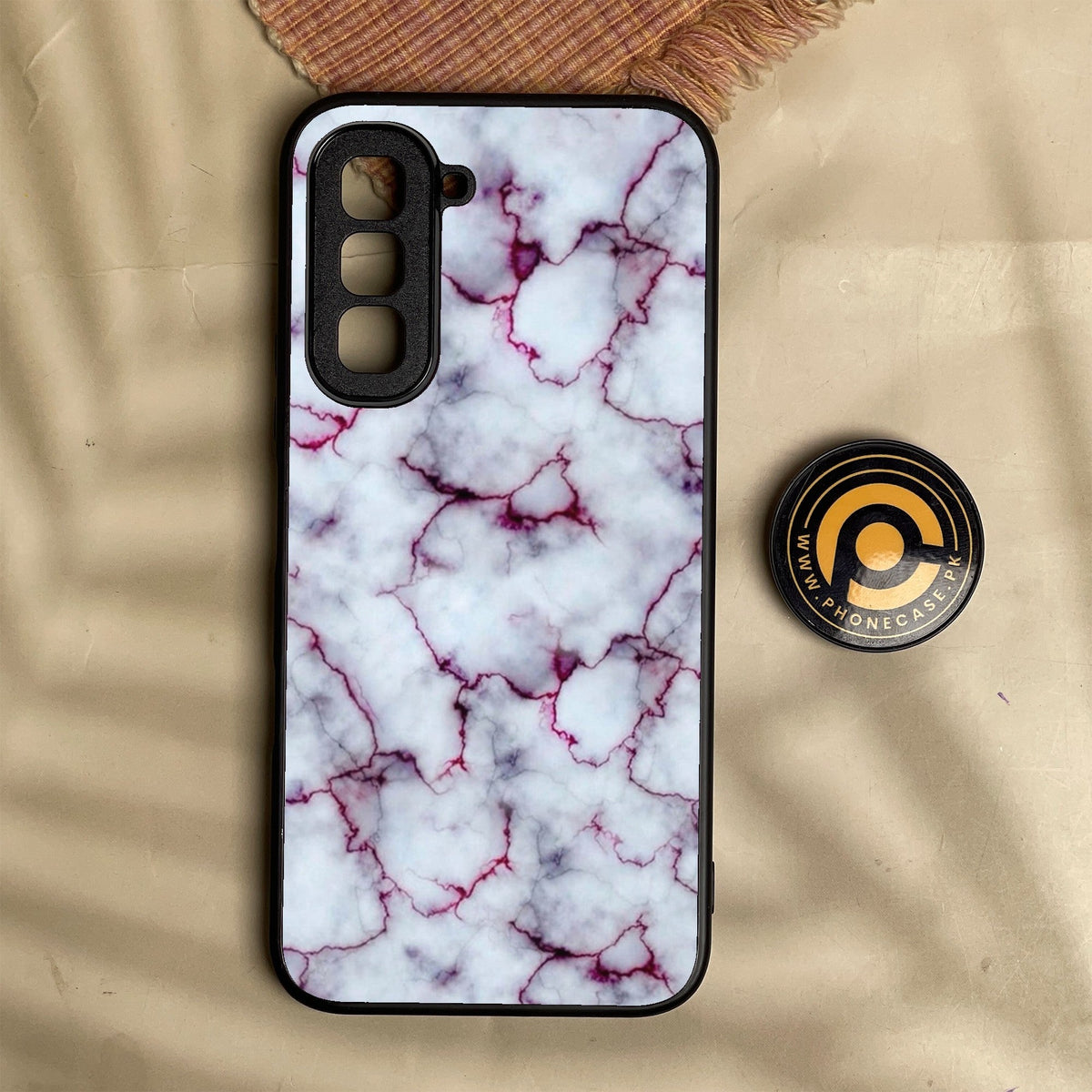 Infinix Hot 70 - White Design 1 - Premium Metal Printed Soft Bumper Shock Proof Case