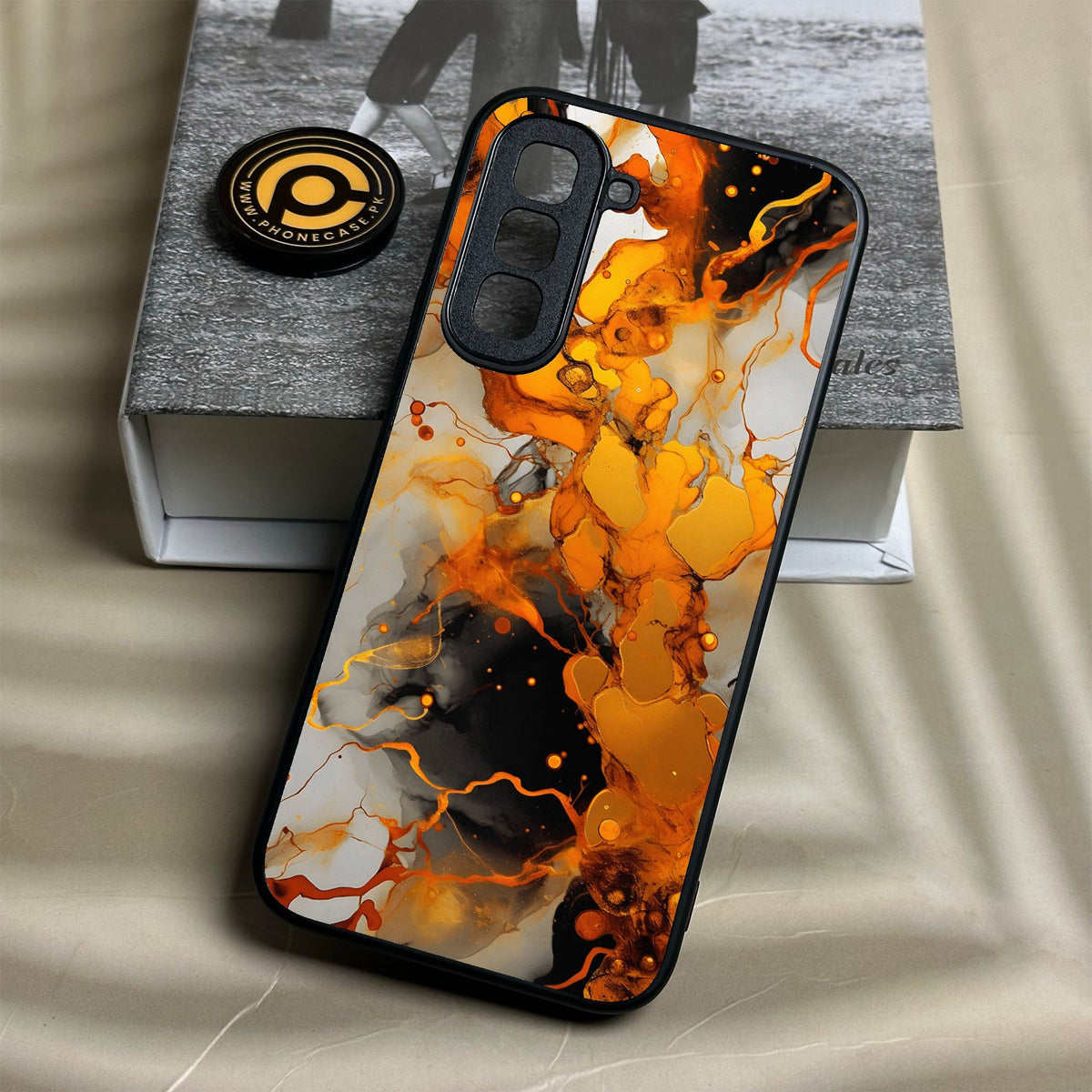 Infinix Hot 70 - Liquid Marble Design 2 - Premium Metal Printed Soft Bumper Shock Proof Case