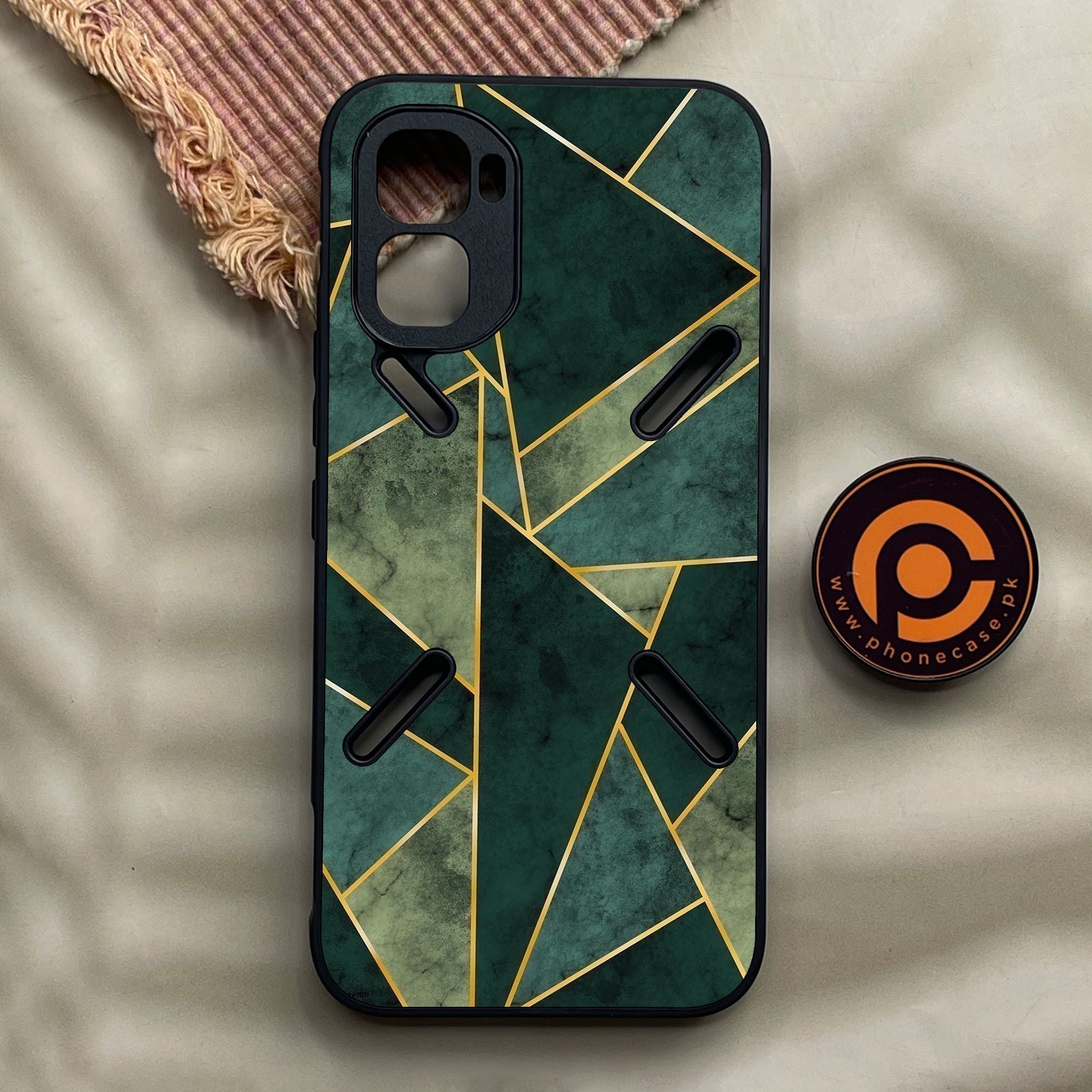 Infinix GT 50 Pro - Geometric Design 5 - Premium Metal Printed Soft Bumper Shock Proof Case
