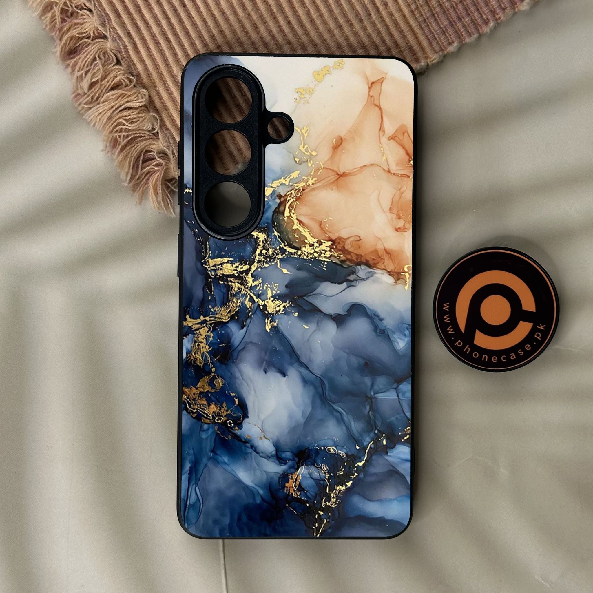 Galaxy S26 - Blue Marble Design 9 - Premium Metal Printed Soft Bumper Shock Proof Case